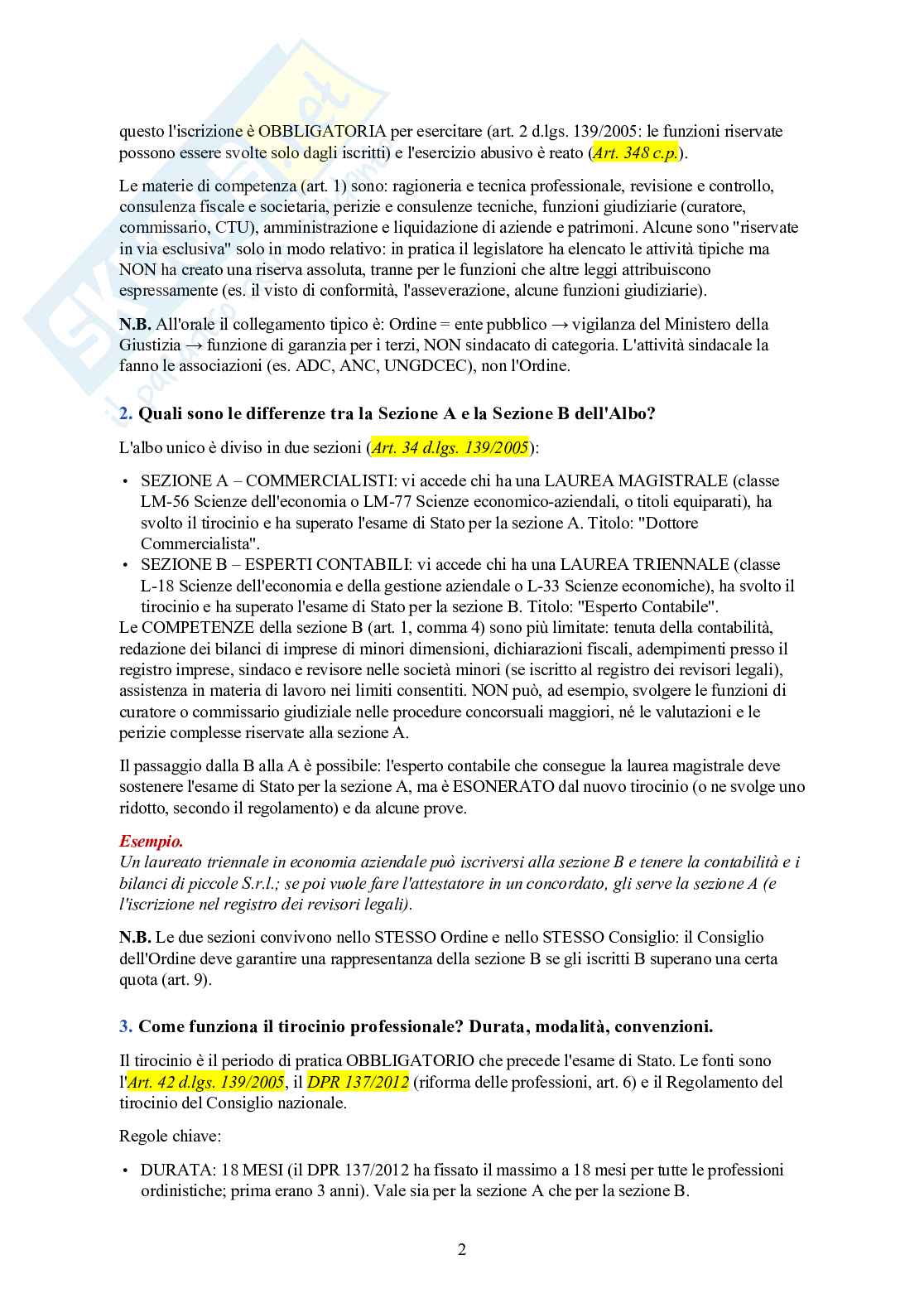 Esame di Stato Commercialista – 100 domande dell'orale con risposta Pag. 2