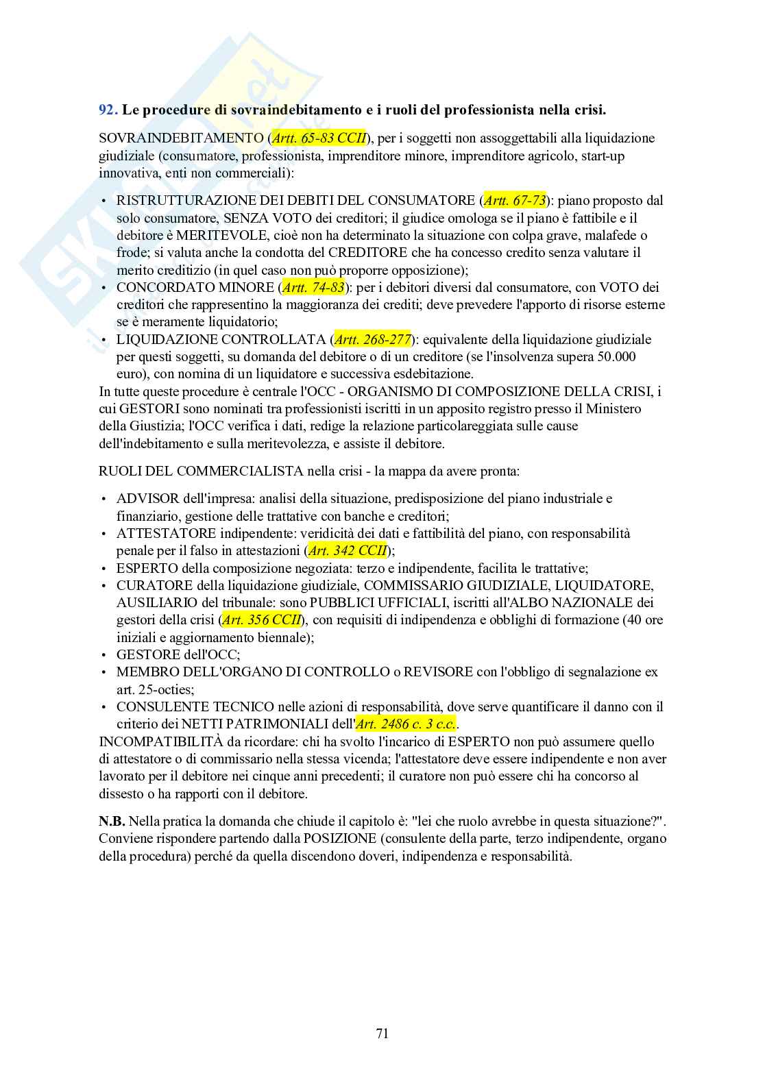 Esame di Stato Commercialista – 100 domande dell'orale con risposta Pag. 71
