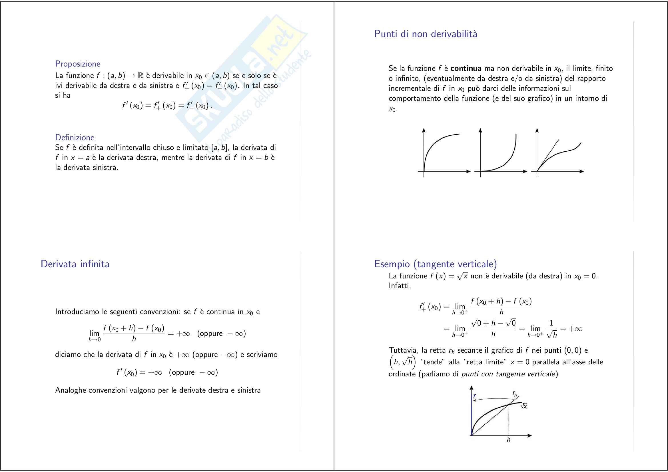Analisi matematica – calcolo differenziale – Appunti Pag. 6