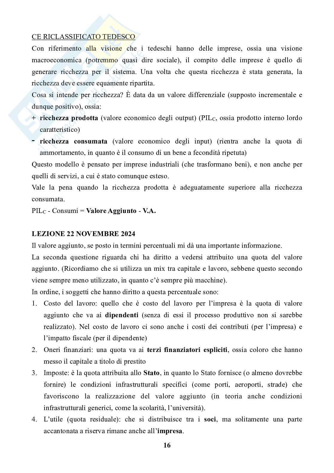 Appunti lezione Analisi di bilancio Pag. 16