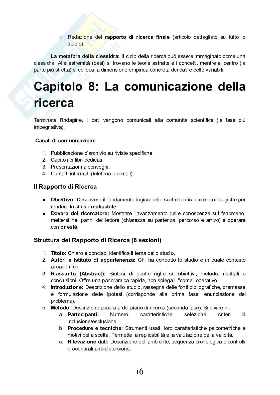 Riassunto esame Metodologia della ricerca psicologica, Prof. Ingoglia Sonia, libro consigliato Metodologia della ricerca psicologica , Invoglia, Boca Pag. 16