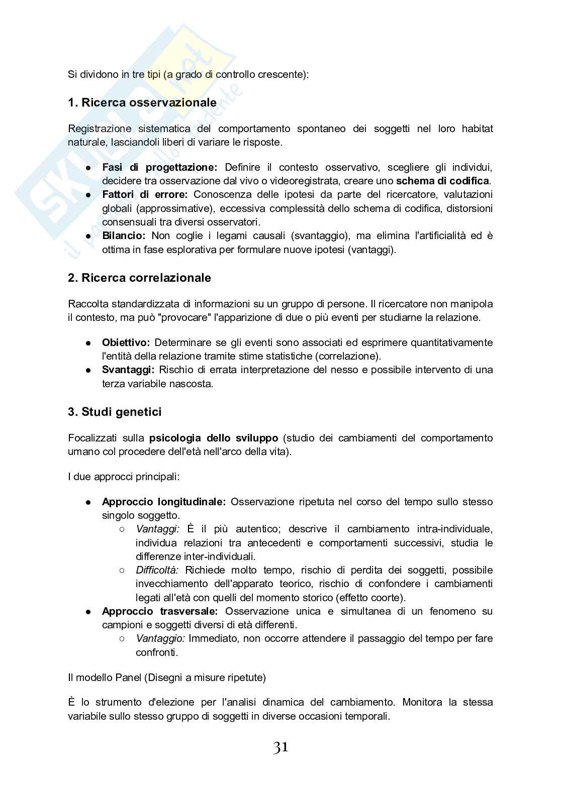 Riassunto esame Metodologia della ricerca psicologica, Prof. Ingoglia Sonia, libro consigliato Metodologia della ricerca psicologica , Invoglia, Boca Pag. 31