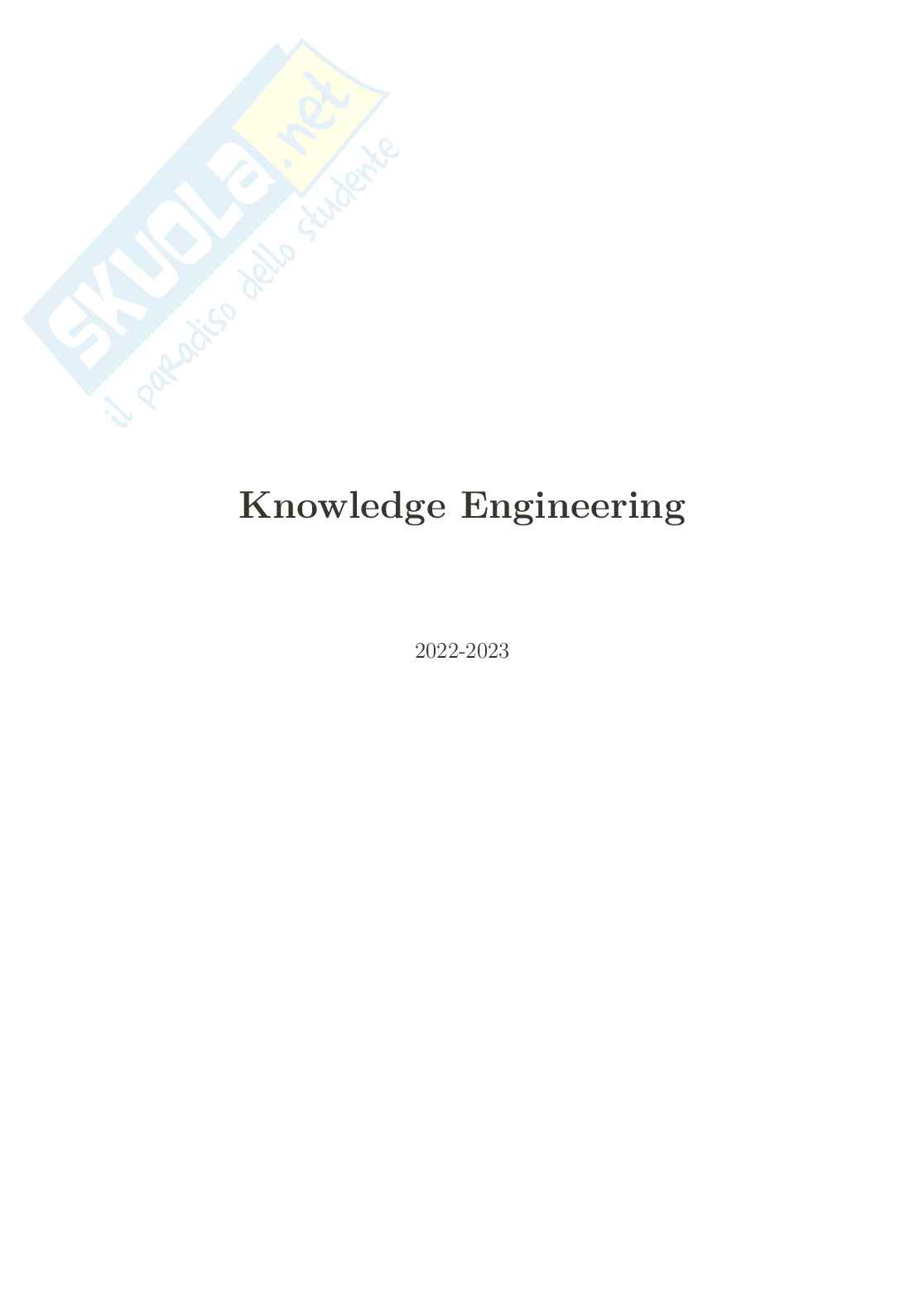 Appunti di Knowledge Engineering Pag. 1