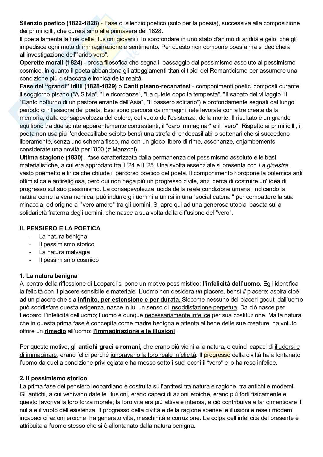 Leopardi, Giacomo - Vita, opere, pensiero e poetica (2) Pag. 2
