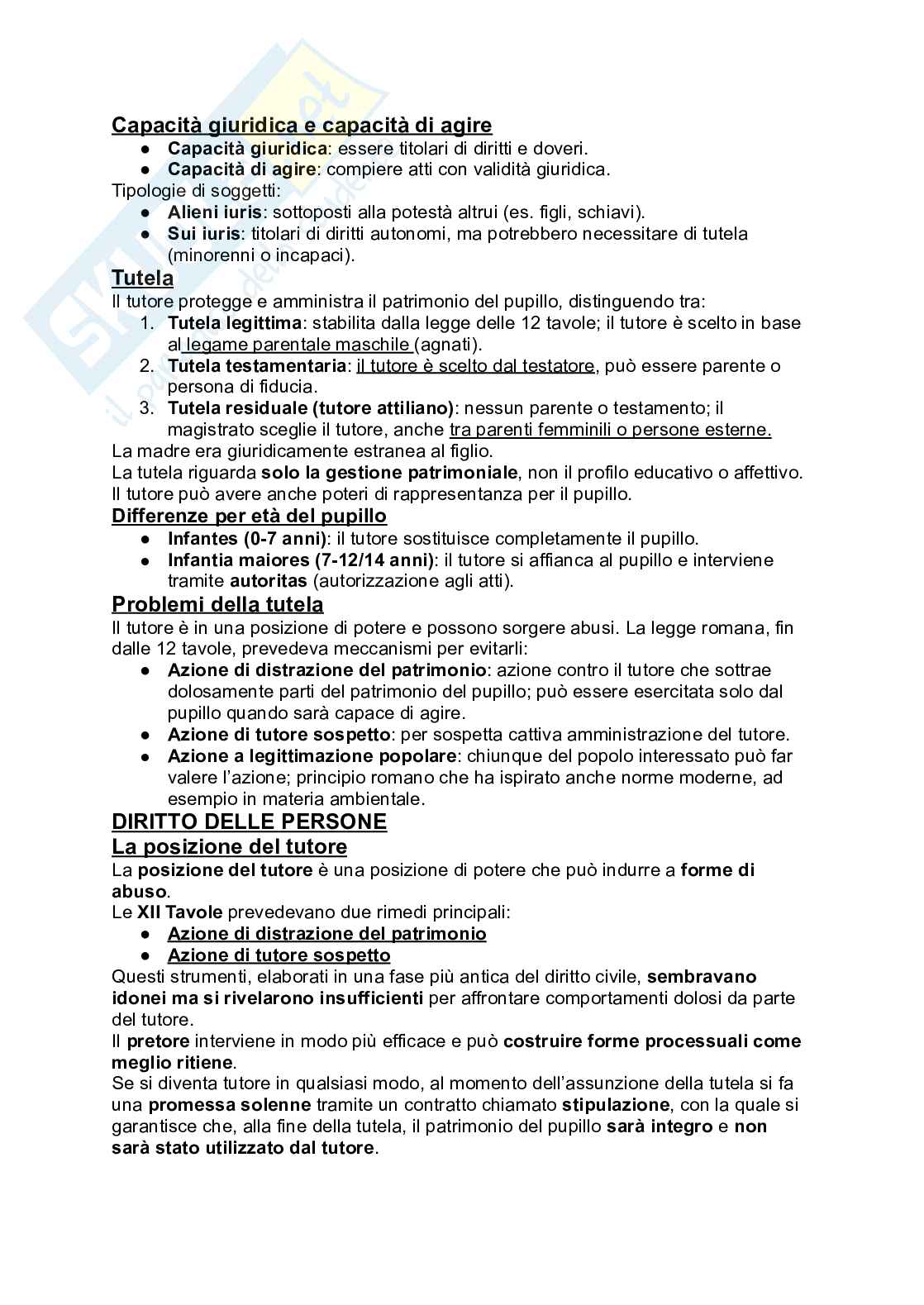 Riassunto esame Diritto romano, Prof. Gianni Santucci, libro consigliato Basi romanistiche di istituti privatistici, Santucci Pag. 16