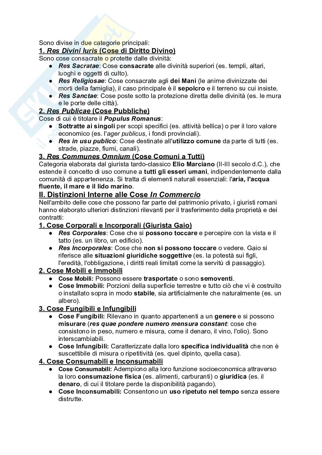 Riassunto esame Diritto romano, Prof. Gianni Santucci, libro consigliato Basi romanistiche di istituti privatistici, Santucci Pag. 36