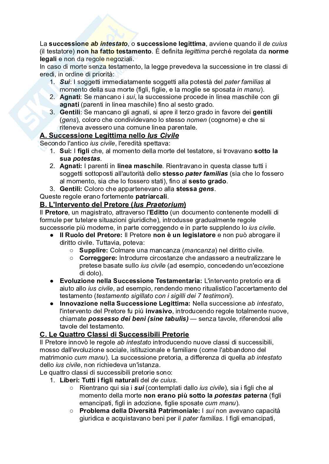 Riassunto esame Diritto romano, Prof. Gianni Santucci, libro consigliato Basi romanistiche di istituti privatistici, Santucci Pag. 61