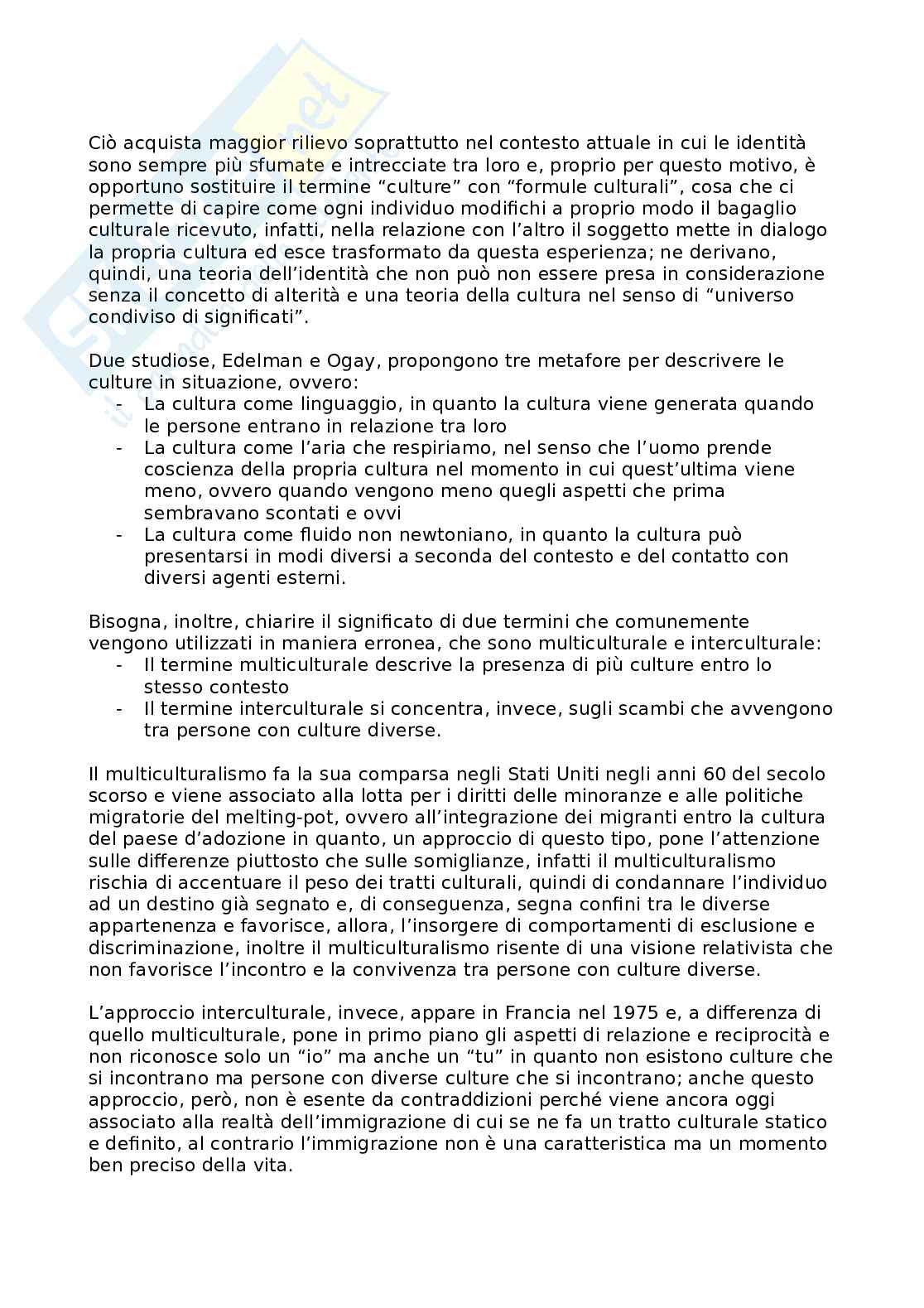 Riassunto esame Pedagogia dell'intercultura, Prof. Martino Paola, libro consigliato La ricerca dell'altro, Anna Granata Pag. 2
