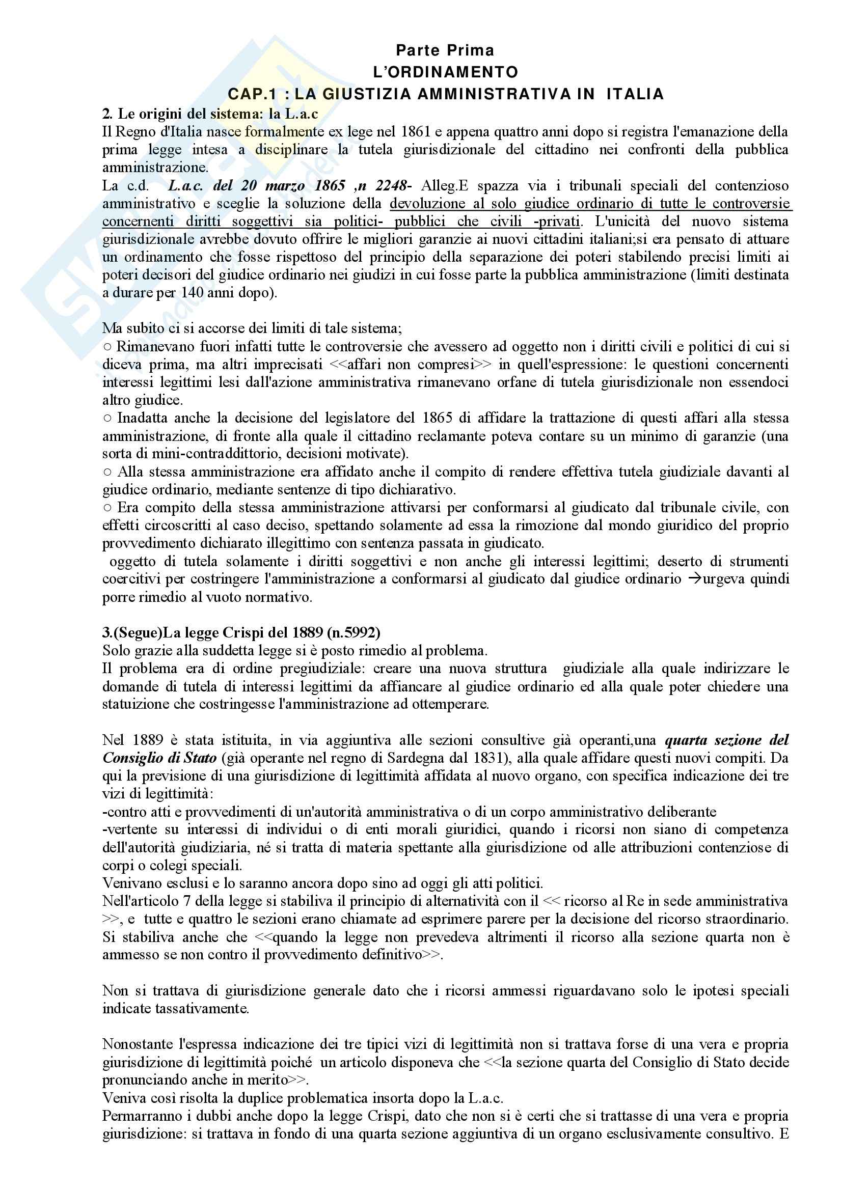 Riassunto esame Diritto Amministrativo, prof. Apicella, libro consigliato Sistema di Giustizia Amministrativa, Saitta Pag. 1
