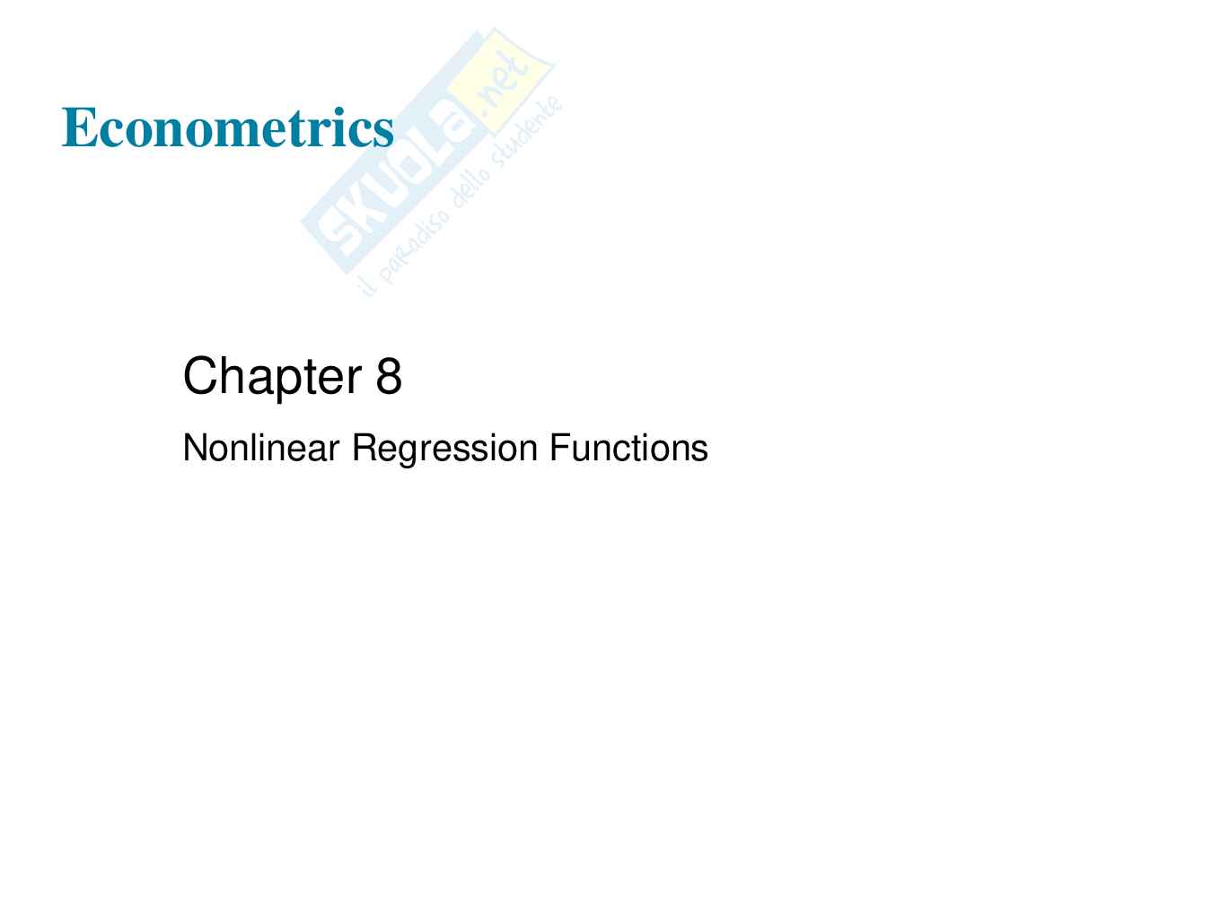 Documento 5 - Non linear regression functions Pag. 1