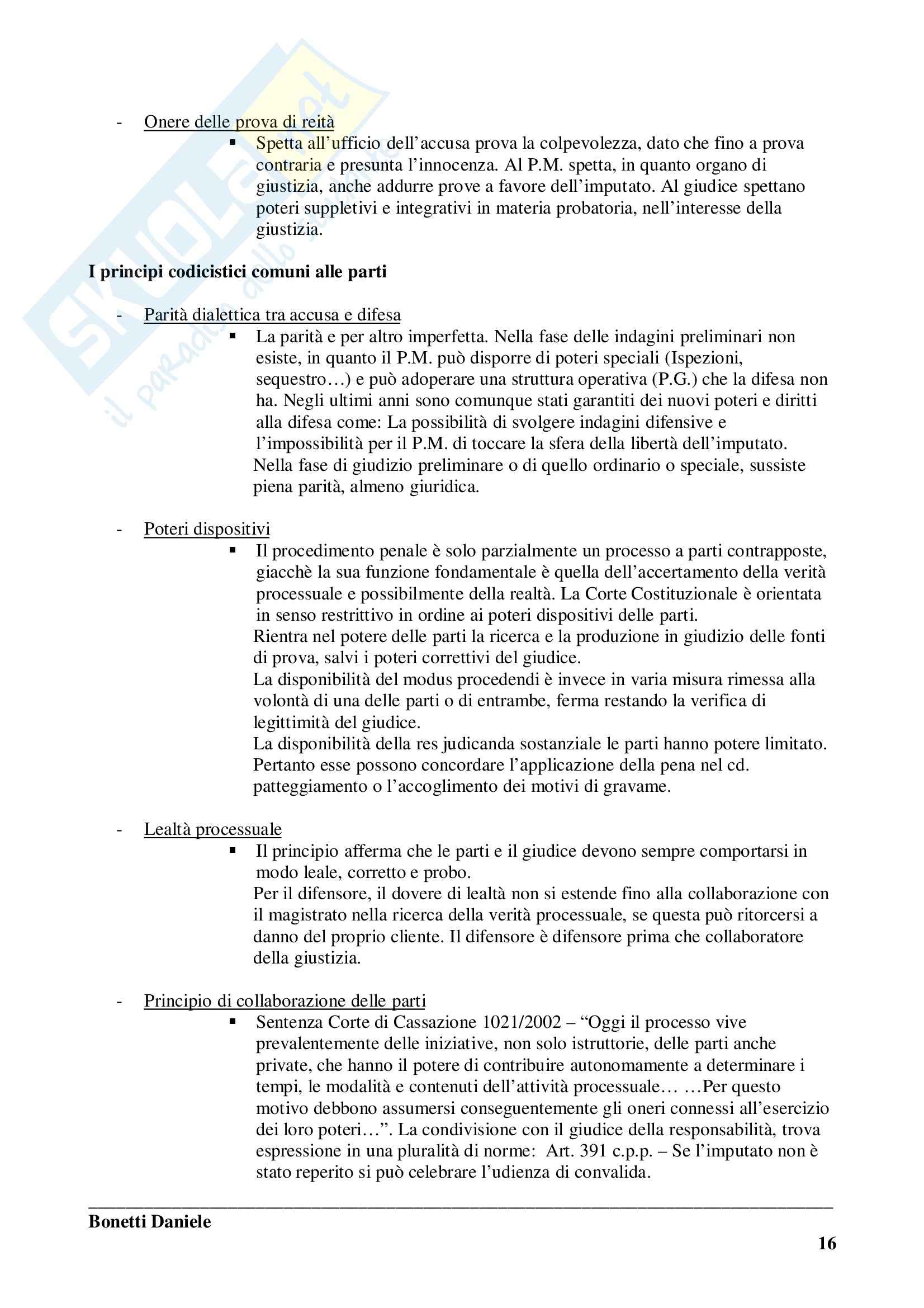 Riassunto esame Diritto processuale penale, prof. Militello, libro consigliato Diritto processuale penale, Marcone Pag. 16