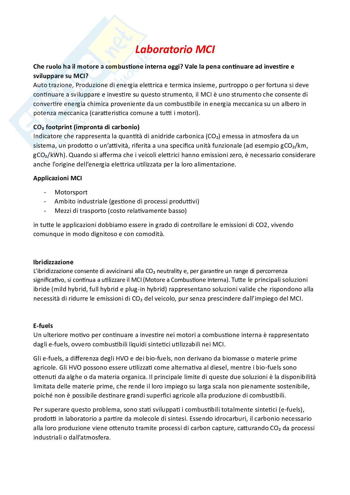 File esame Laboratorio di motori a combustione interna Pag. 1