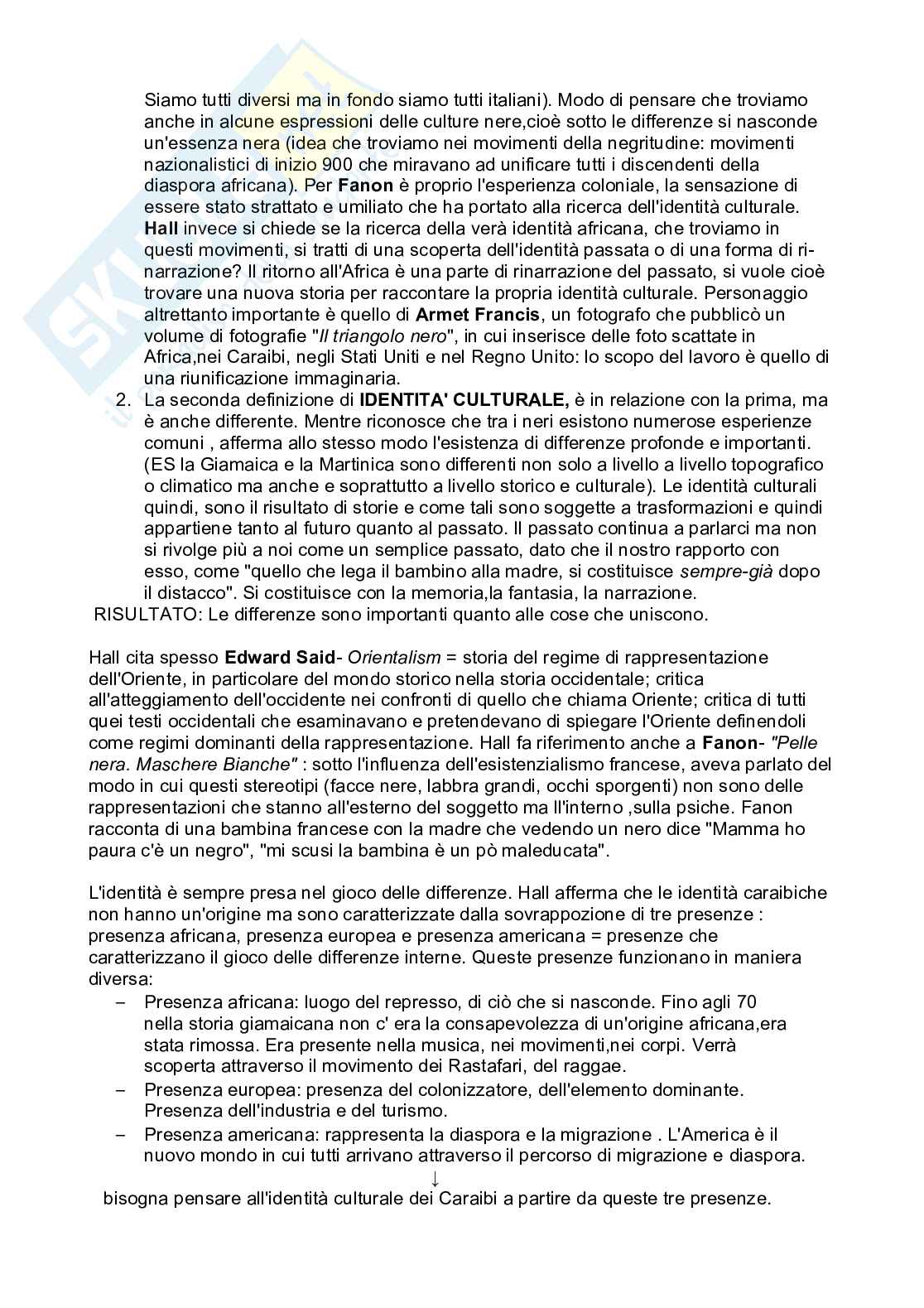 Riassunto esame Cultural Studies, Prof Terranova, libri consigliati "Il soggetto e la differenza di Stuart Hall e "Cultural Studies" Pag. 16