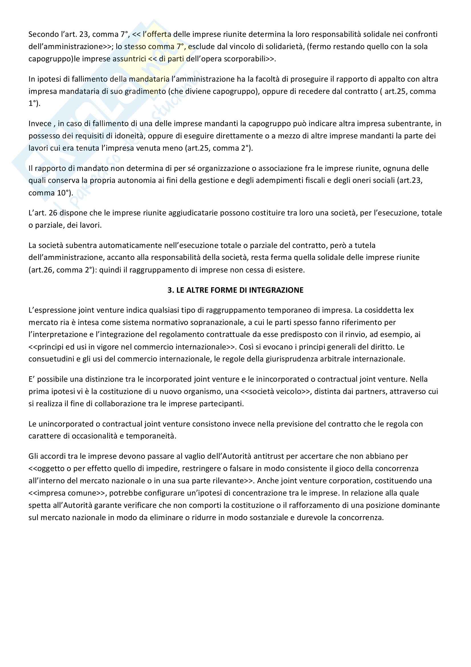 Diritto commerciale - i consorzi e le altre forme di integrazioni Pag. 6