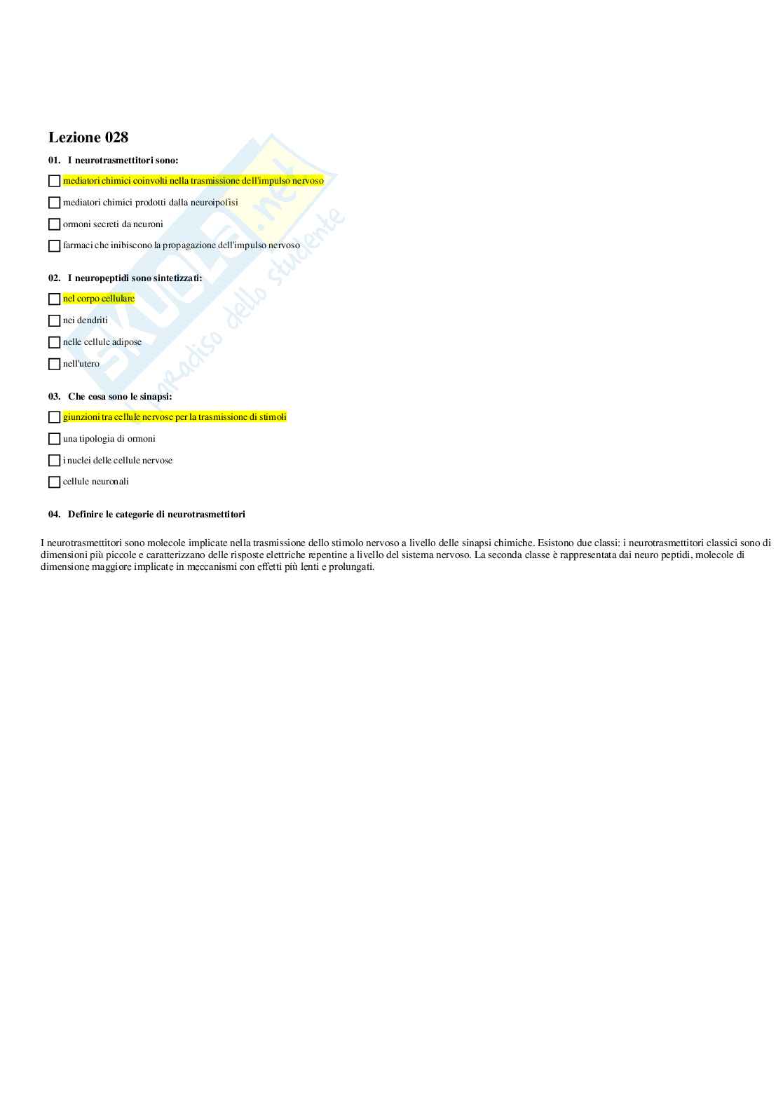 Paniere Biologia applicata - Risposte multiple Pag. 26