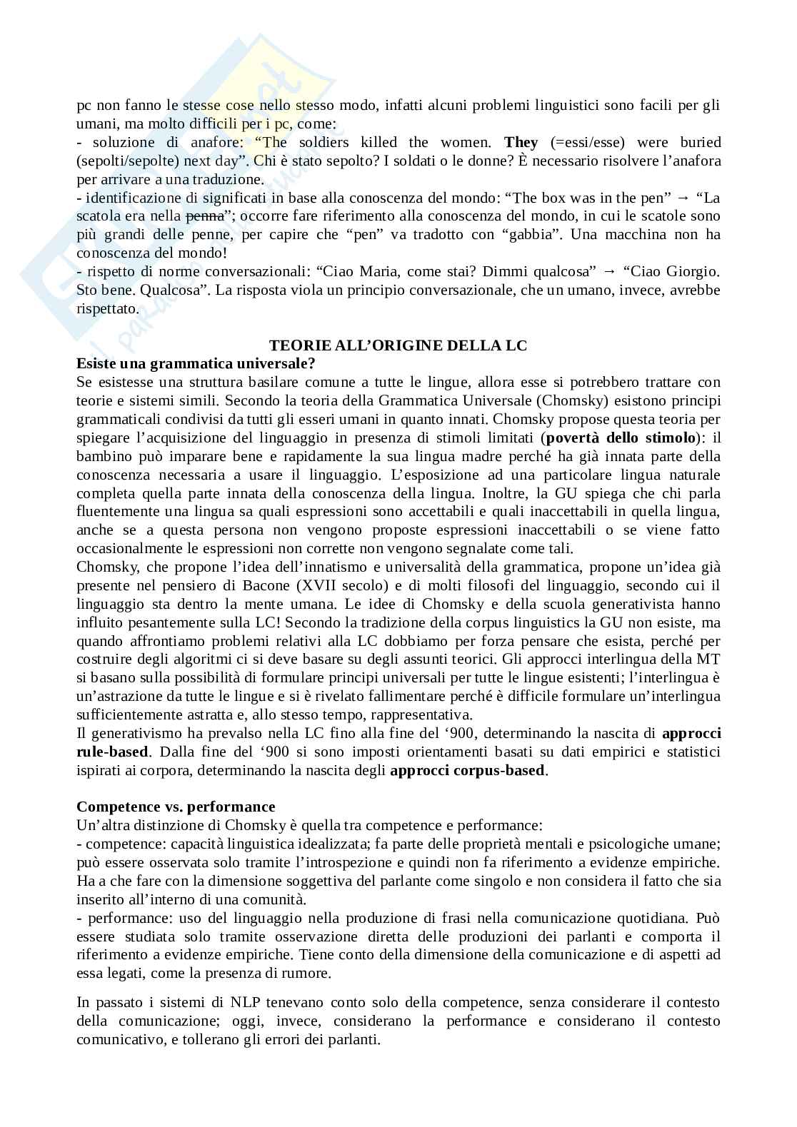 Appunti di Linguistica computazionale e intelligenza artificiale Pag. 2
