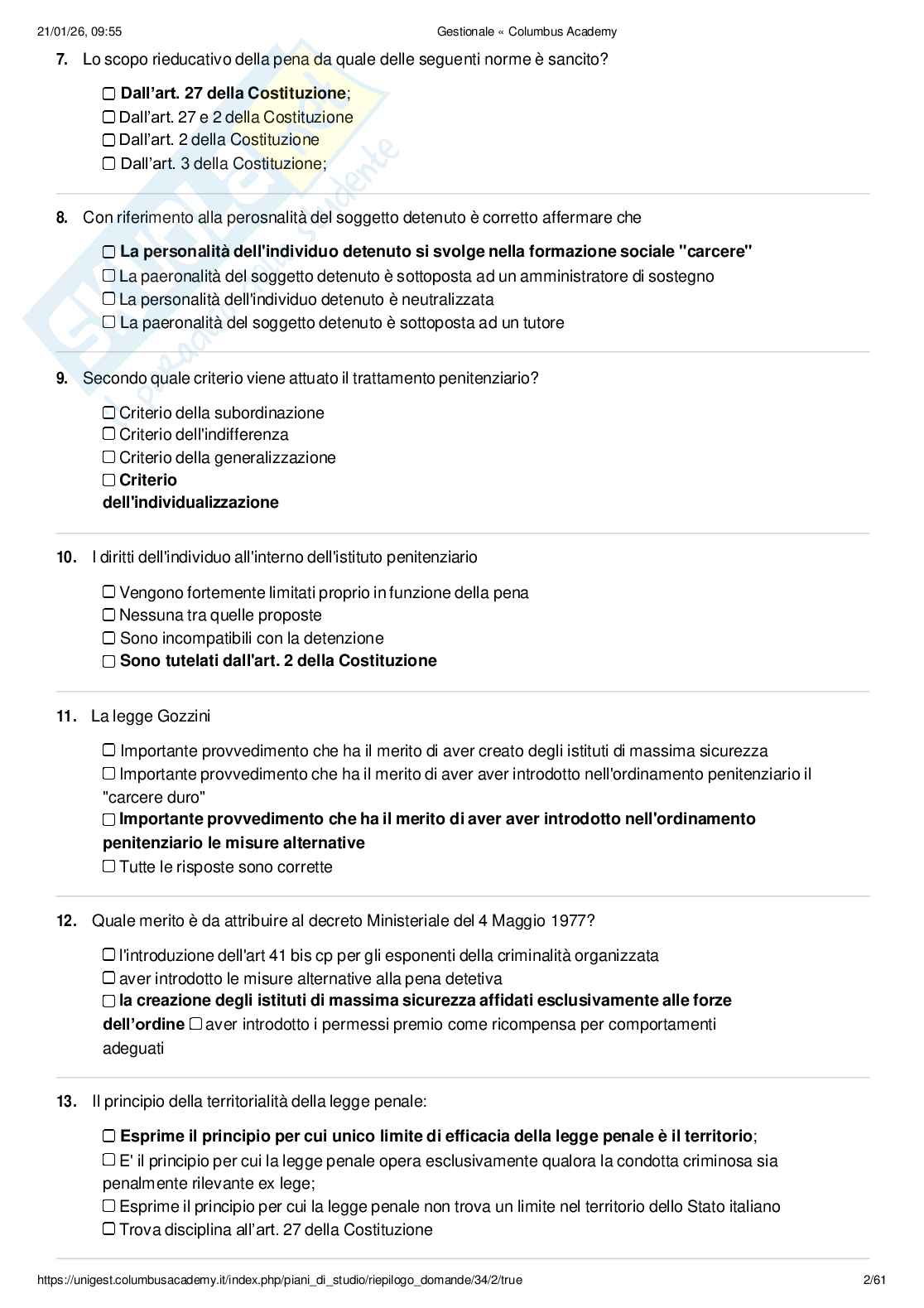 Paniere Criminologia penitenziaria  Pag. 2