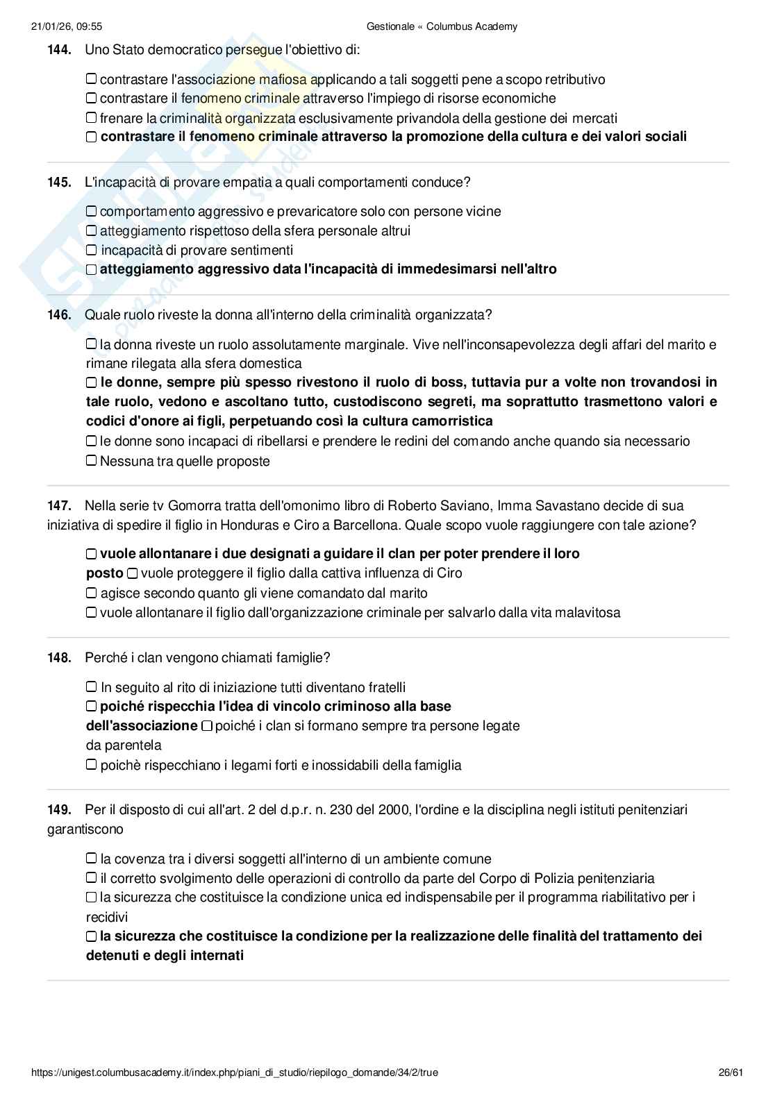 Paniere Criminologia penitenziaria  Pag. 26