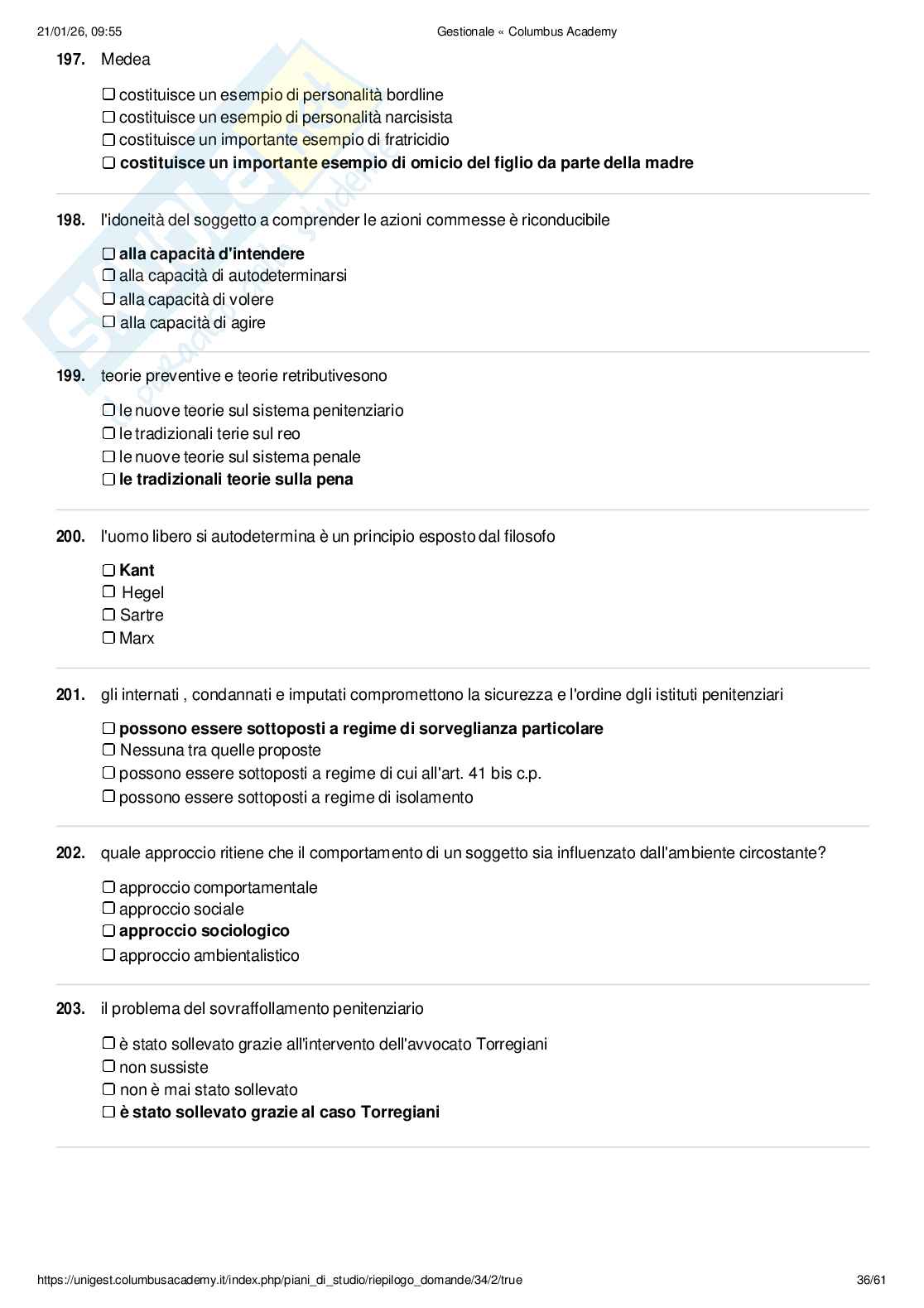Paniere Criminologia penitenziaria  Pag. 36