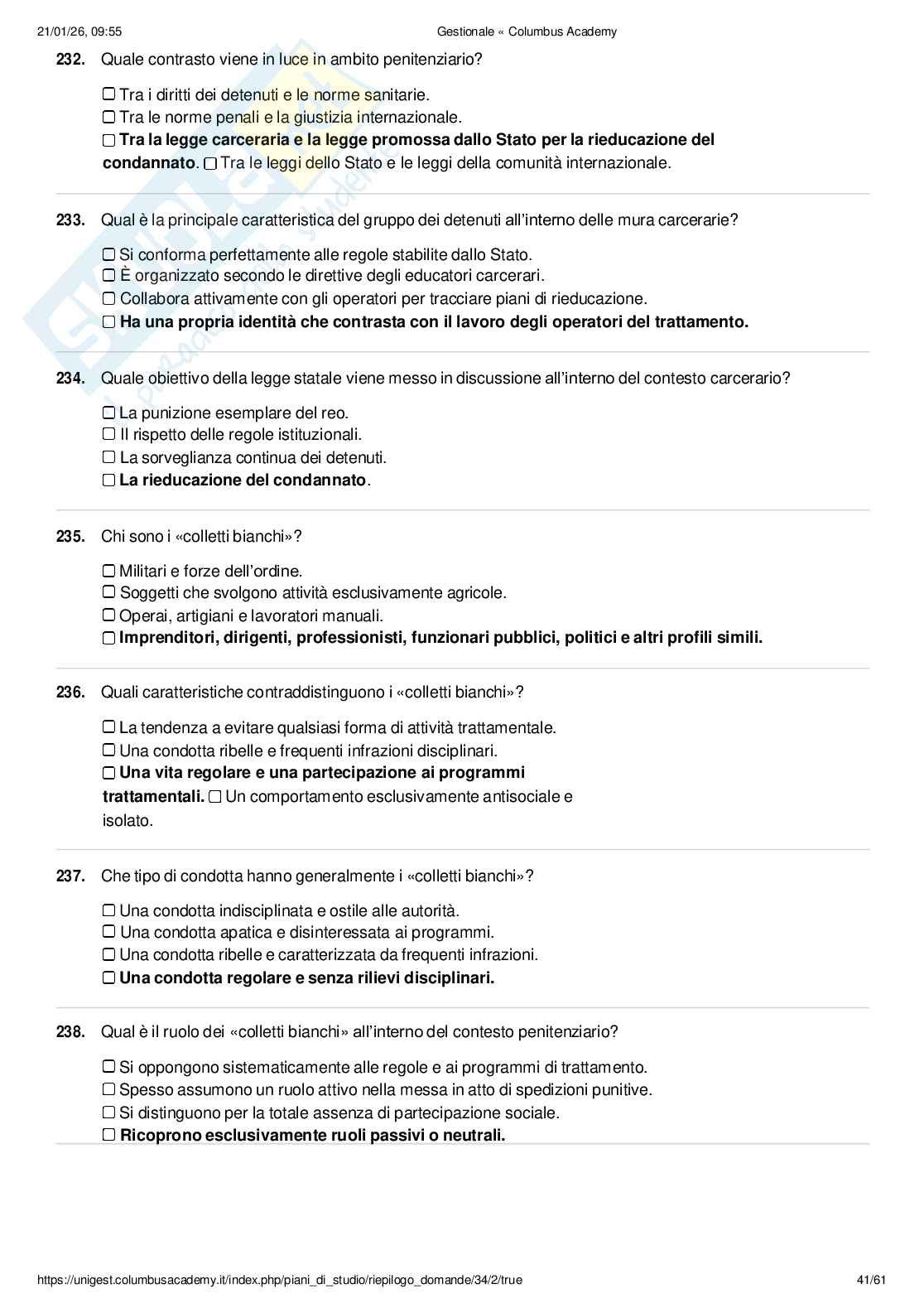 Paniere Criminologia penitenziaria  Pag. 41