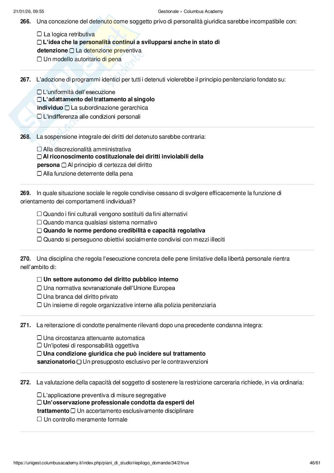 Paniere Criminologia penitenziaria  Pag. 46