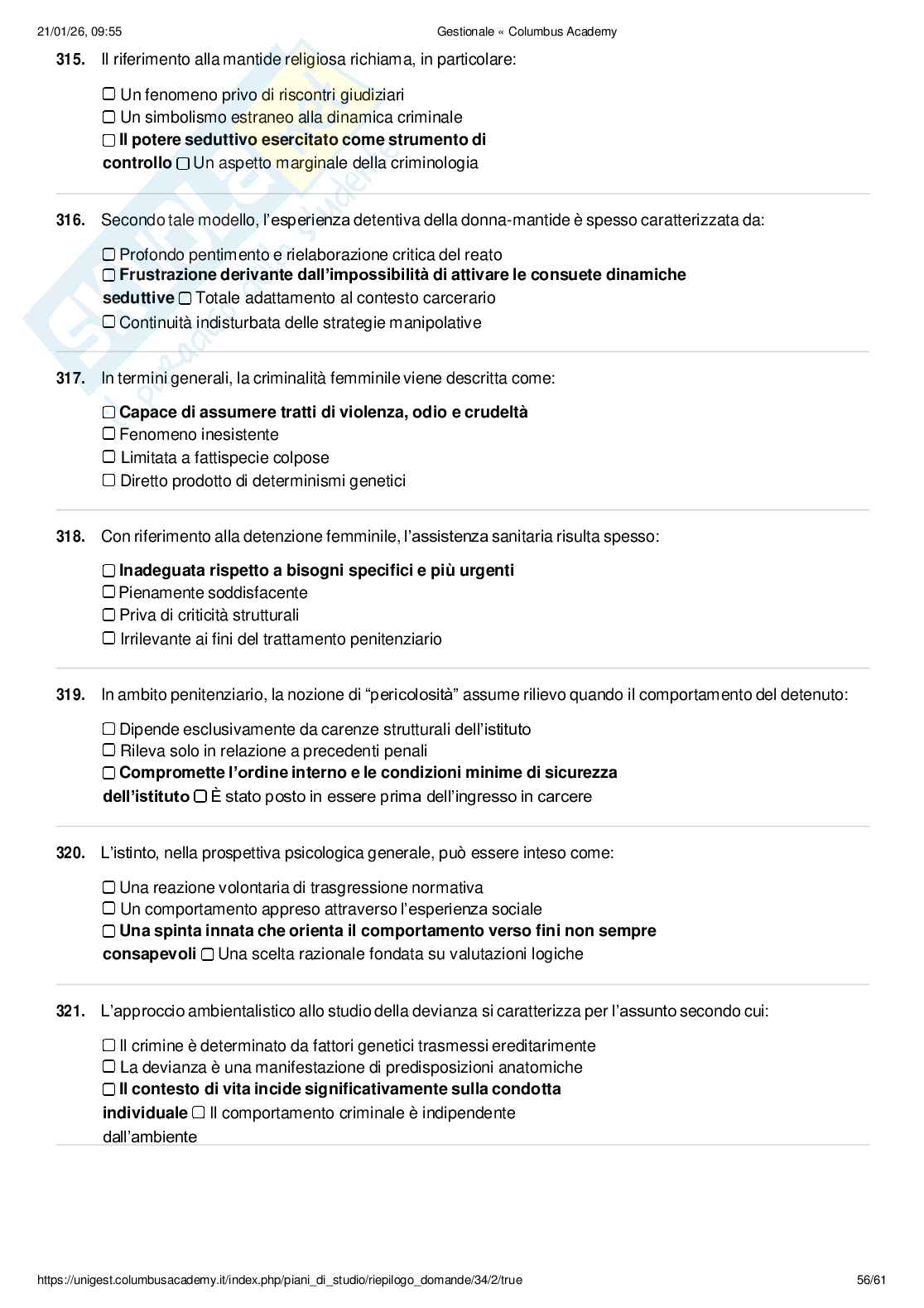Paniere Criminologia penitenziaria  Pag. 56