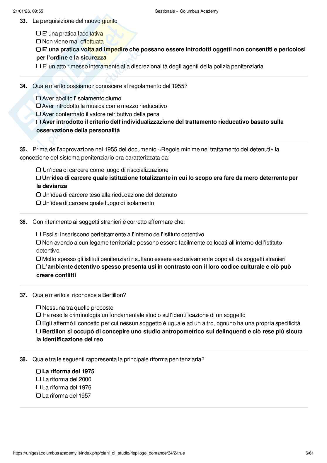 Paniere Criminologia penitenziaria  Pag. 6