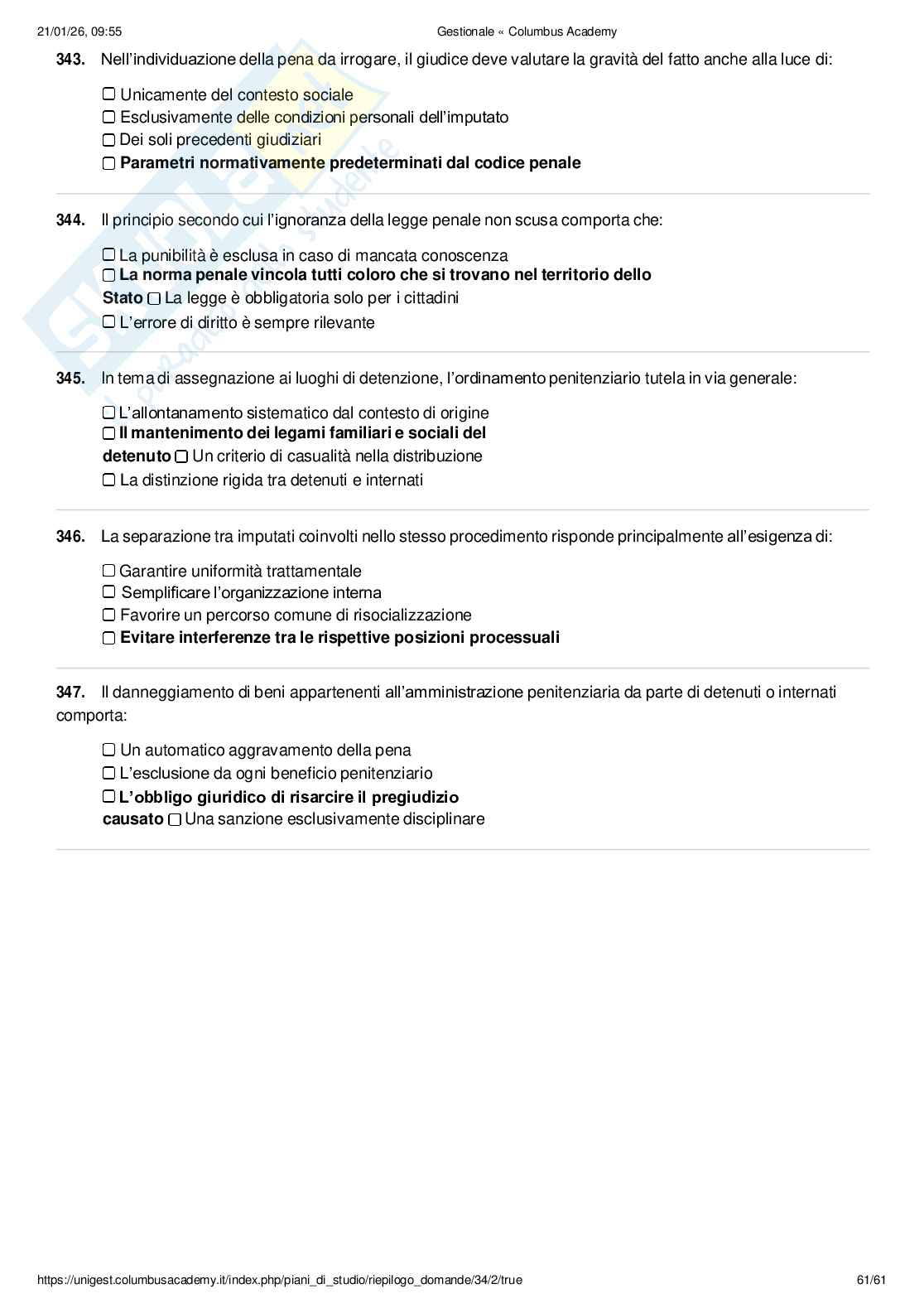 Paniere Criminologia penitenziaria  Pag. 61