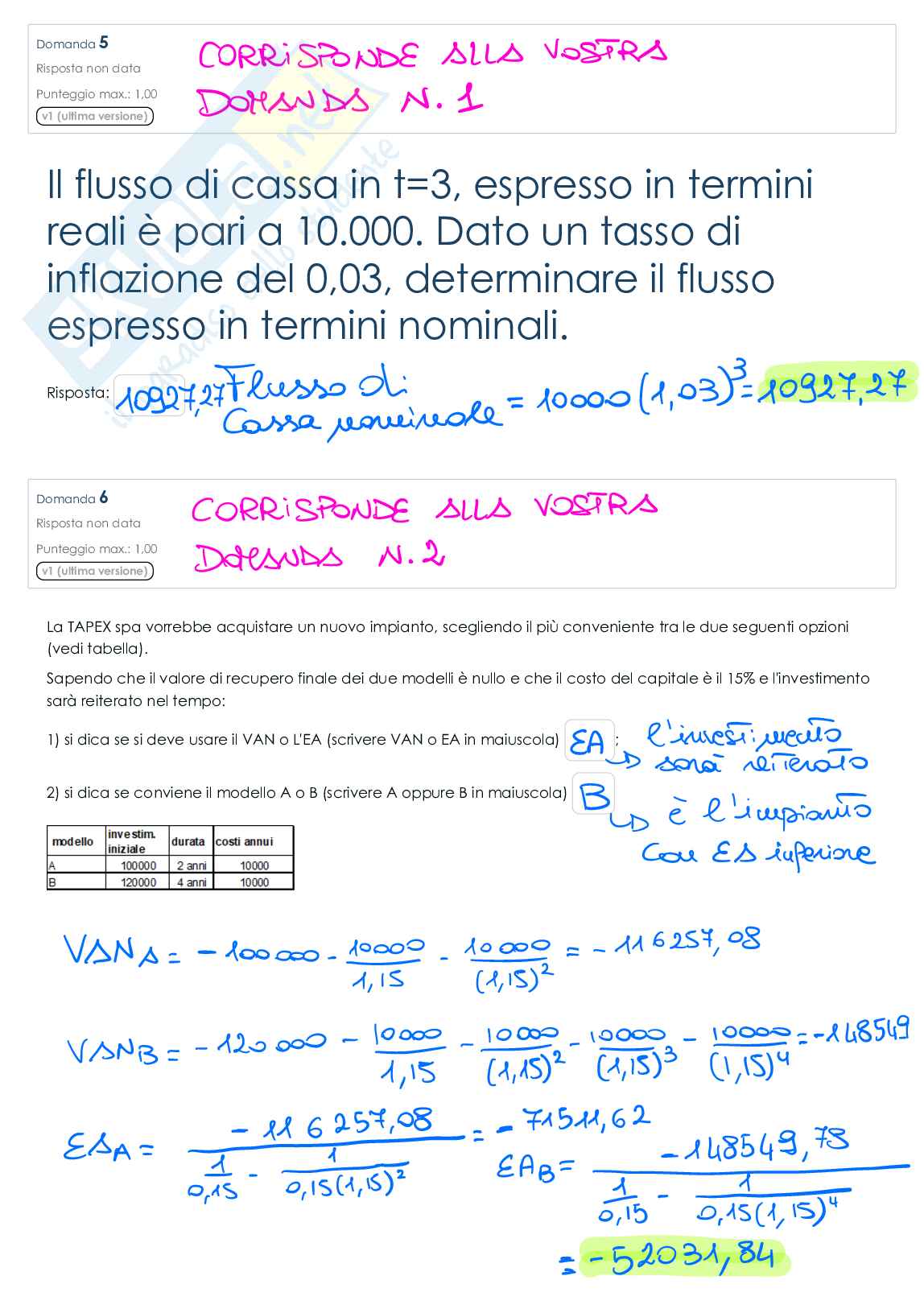 Assignment di Finanza aziendale Pag. 11