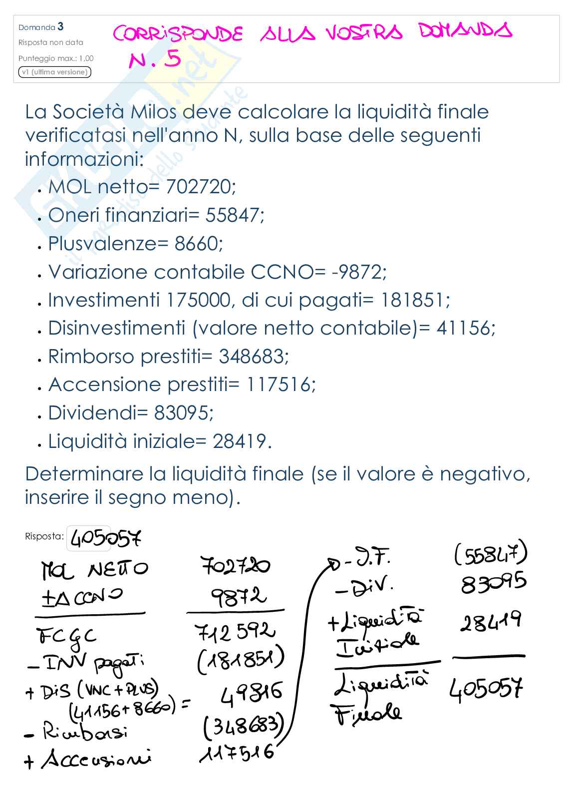 Assignment di Finanza aziendale Pag. 6