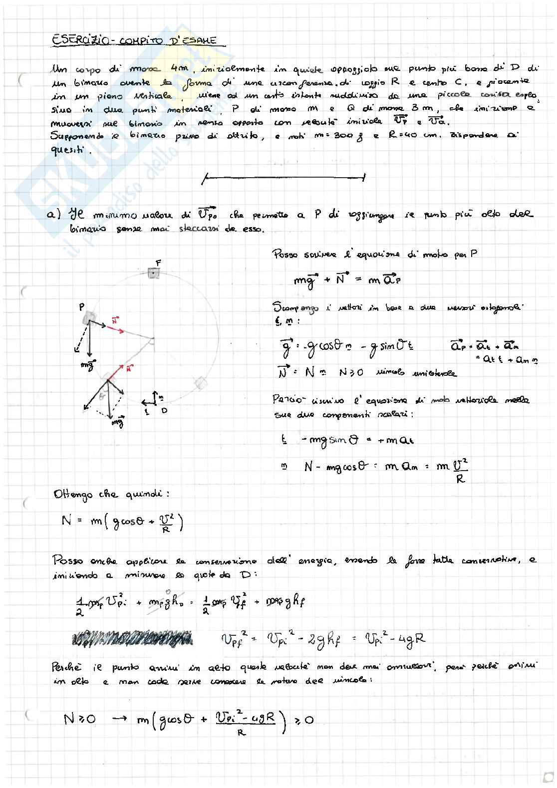 32 prove d'esame di Fisica 1 svolte e discusse in dettaglio  Pag. 36