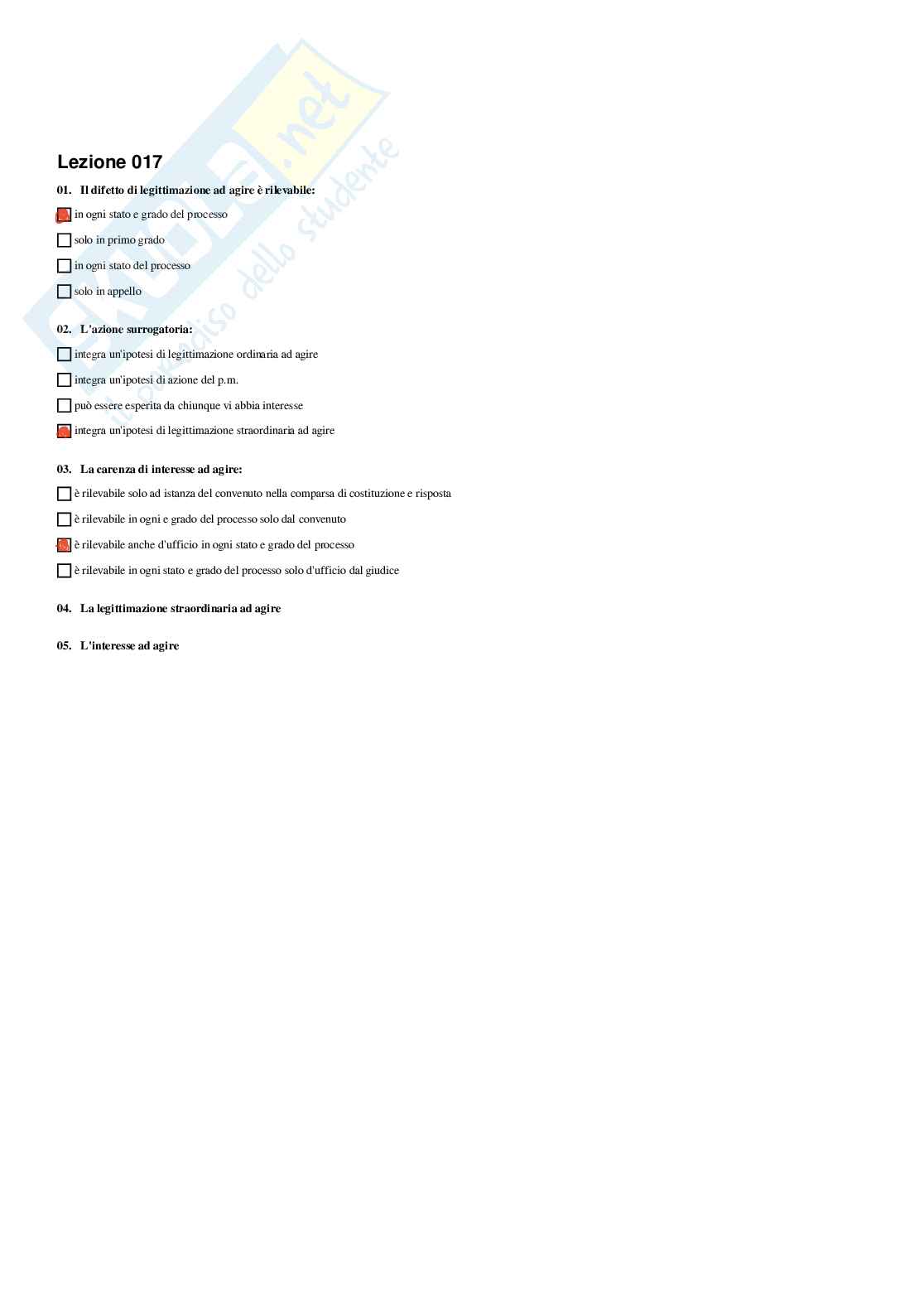 Diritto processuale e civile – Preparazione esame – Paniere completo risposte chiuse (304)  Pag. 21