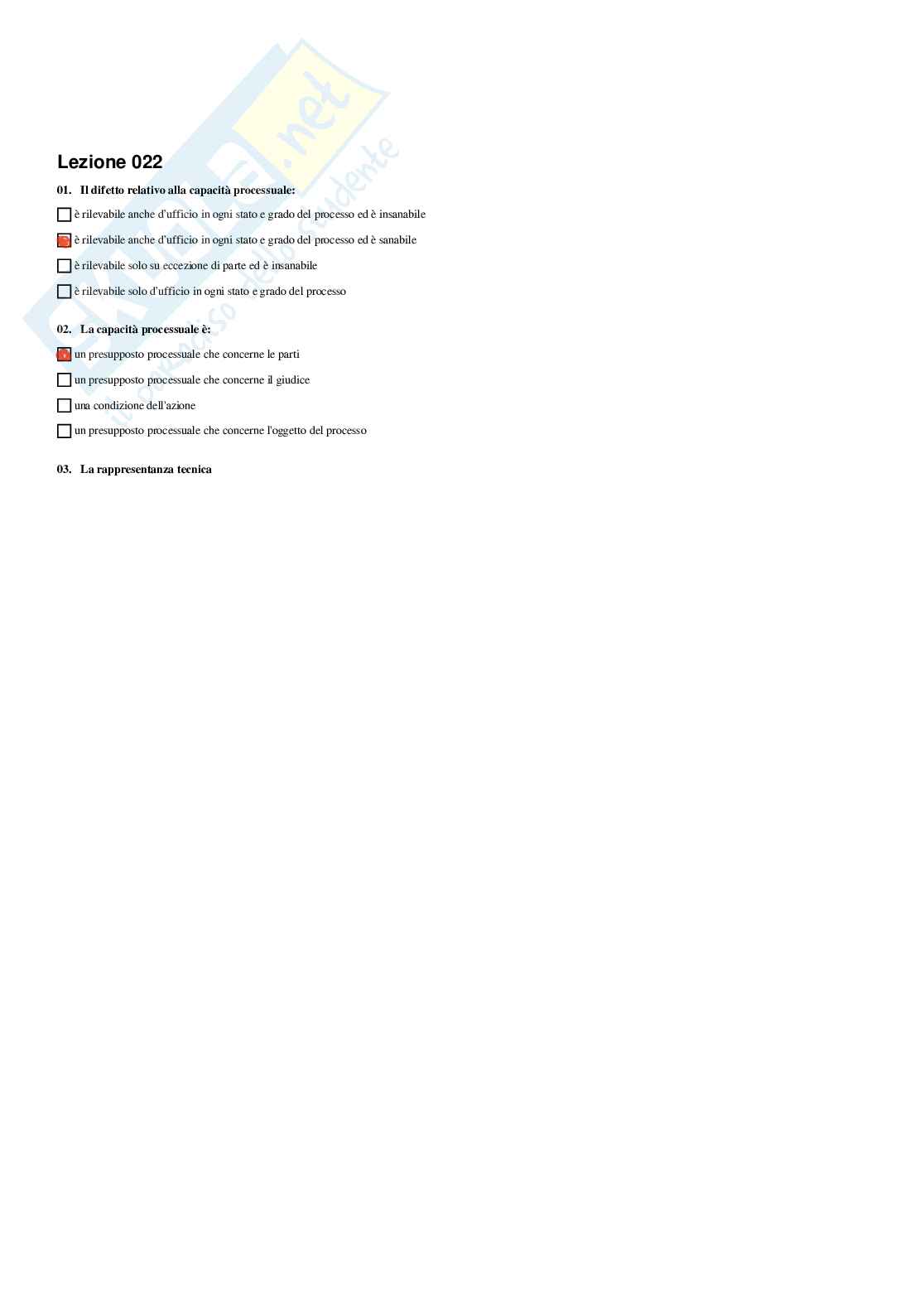 Diritto processuale e civile – Preparazione esame – Paniere completo risposte chiuse (304)  Pag. 26