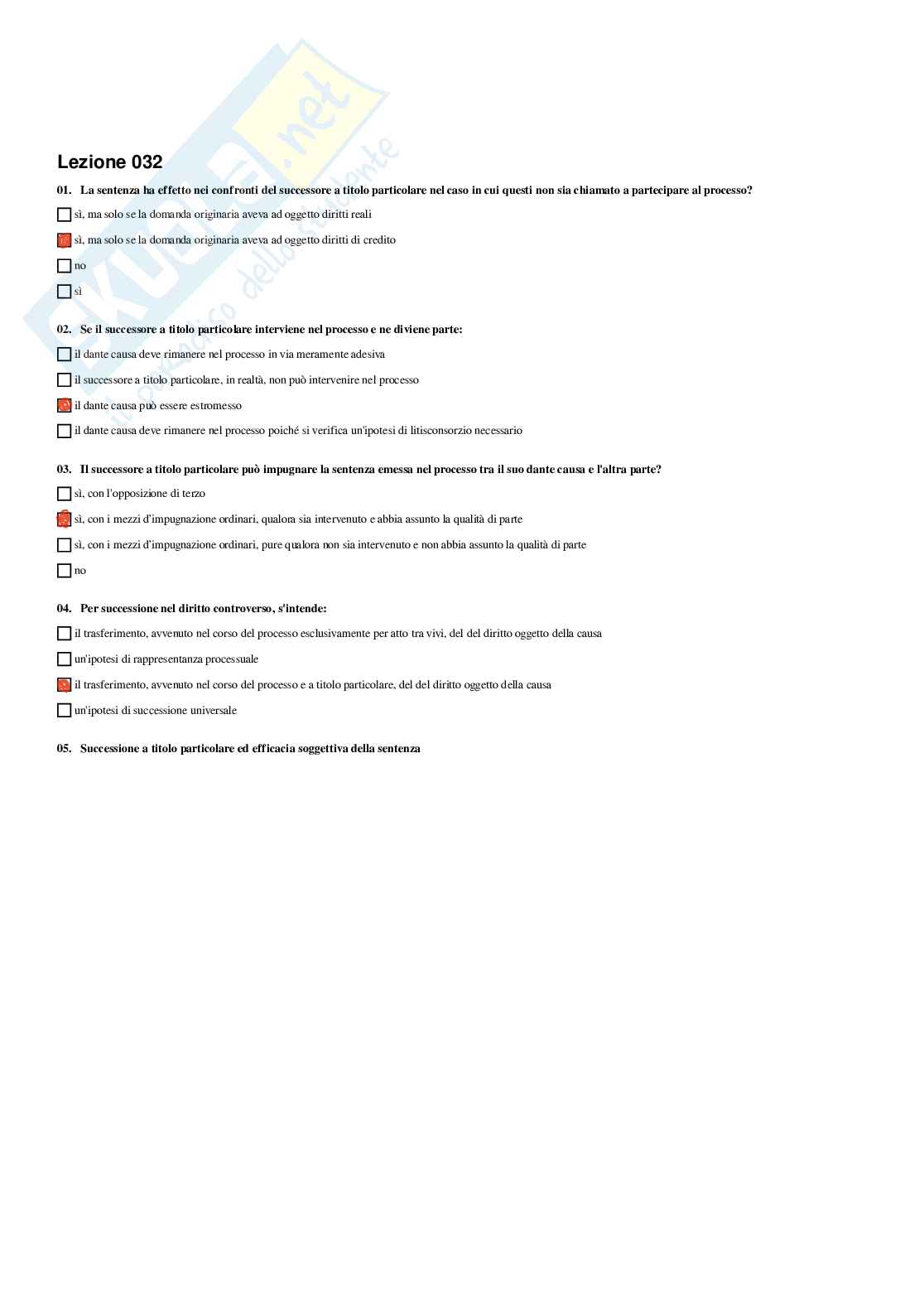 Diritto processuale e civile – Preparazione esame – Paniere completo risposte chiuse (304)  Pag. 36