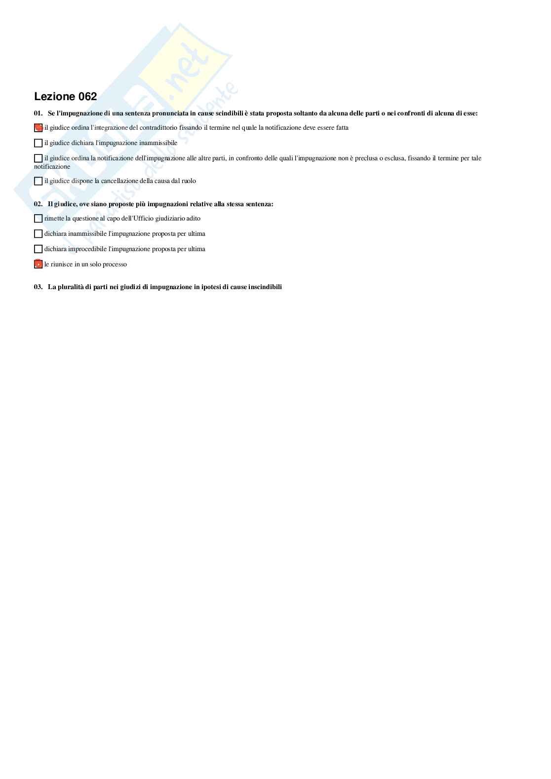 Diritto processuale e civile – Preparazione esame – Paniere completo risposte chiuse (304)  Pag. 66
