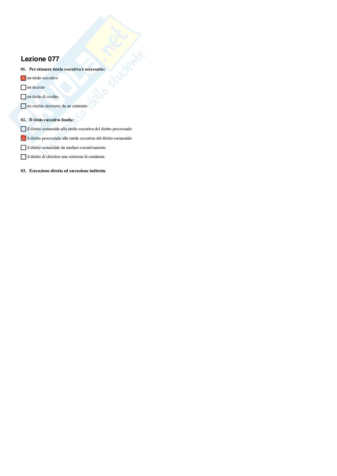 Diritto processuale e civile – Preparazione esame – Paniere completo risposte chiuse (304)  Pag. 81
