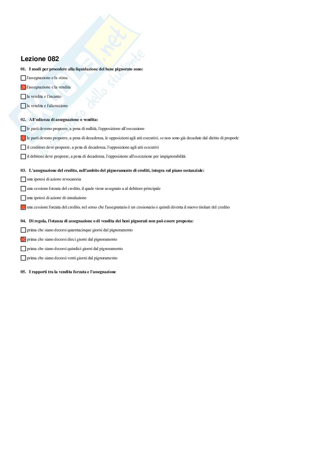 Diritto processuale e civile – Preparazione esame – Paniere completo risposte chiuse (304)  Pag. 86
