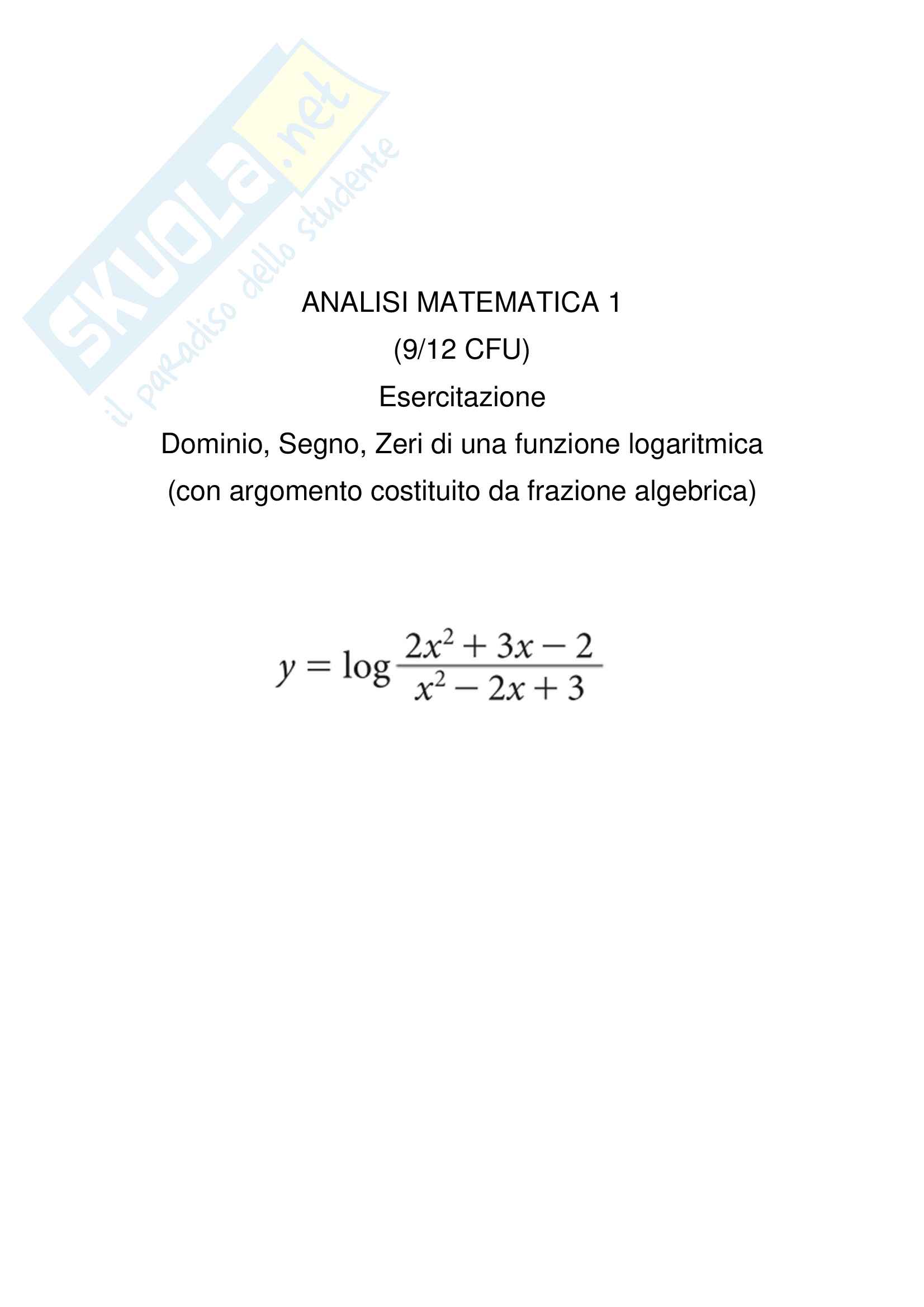 Zeri Di Una Funzione Esercizi Svolti