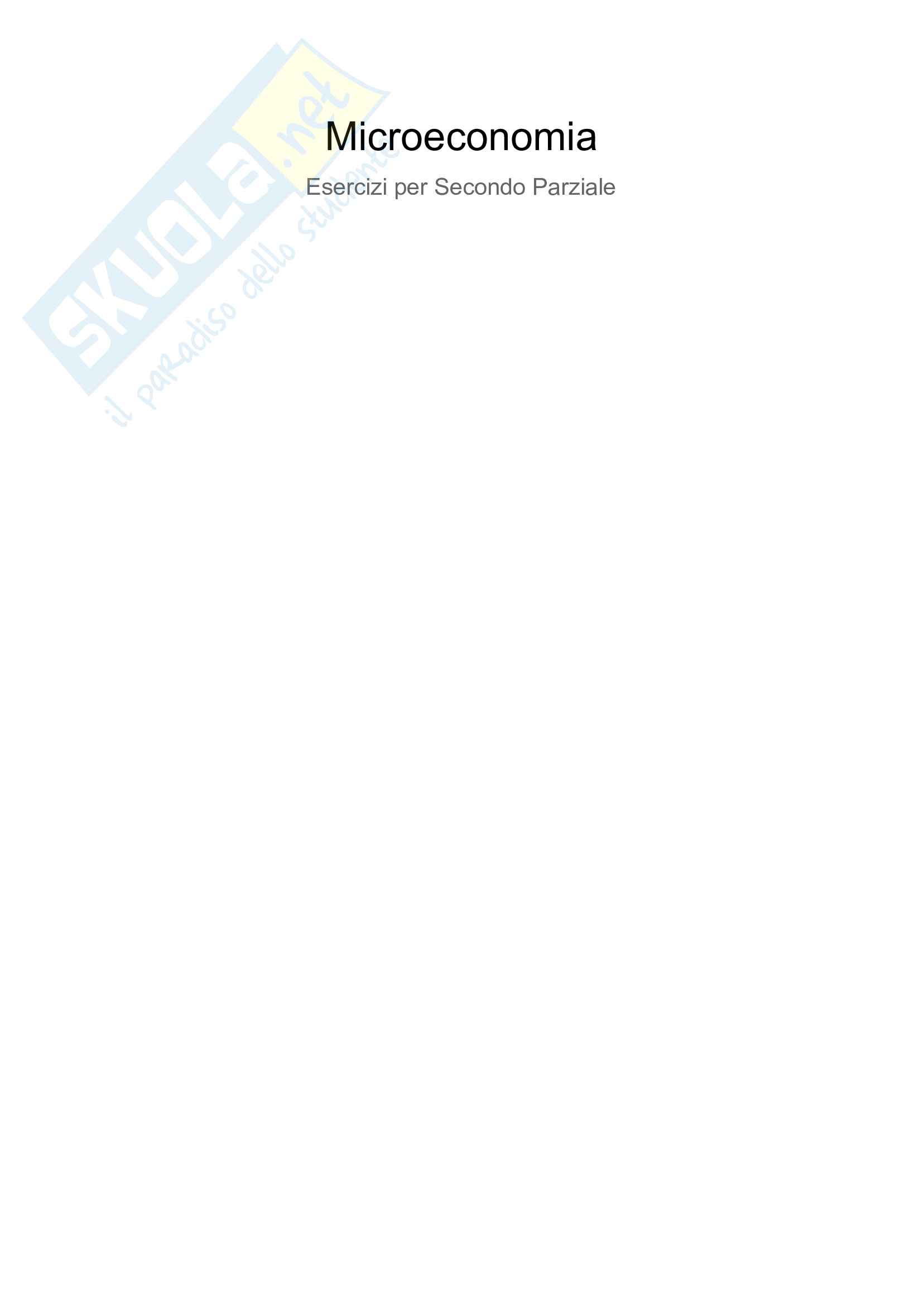 Prove Risolte e formulario Microeconomia - Secondo Parziale Pag. 1