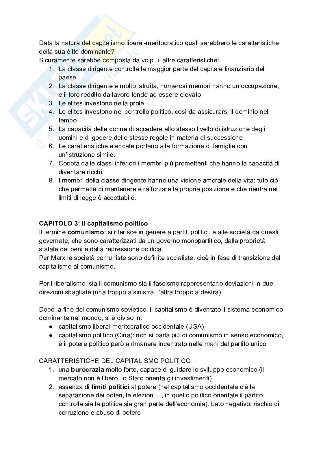 Riassunto esame Filosofia delle scienze sociali, Prof. Bianchin Matteo, libro consigliato Capitalismo contro capitalismo , Milanovic  Pag. 6