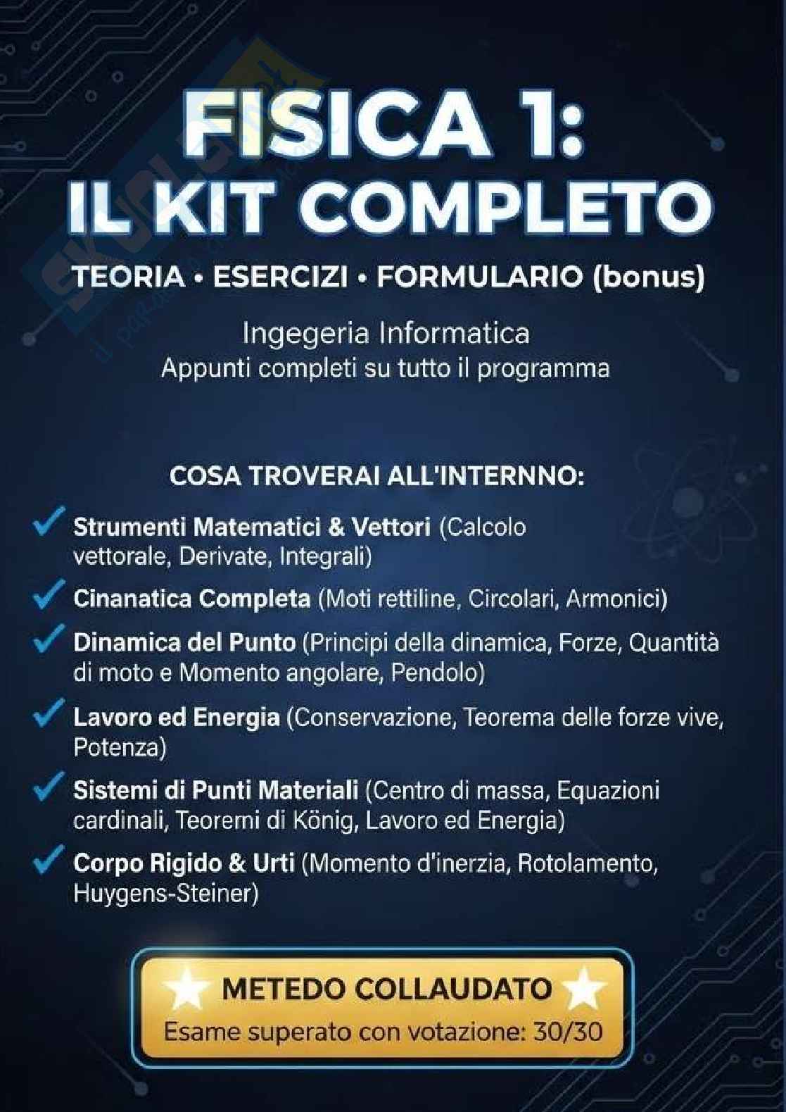 Appunti Fisica 1 + Formulario + Esercizi svolti Pag. 1