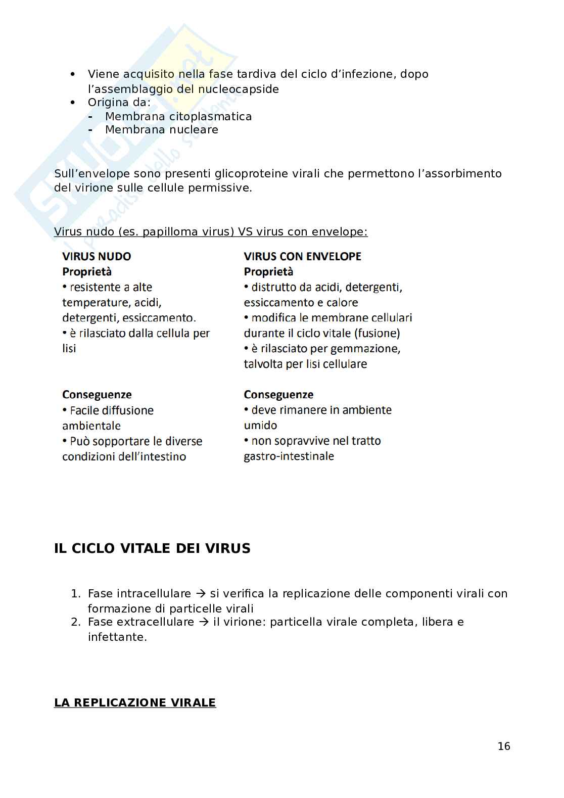 Promozione della salute e della sicurezza: Virologia Pag. 16