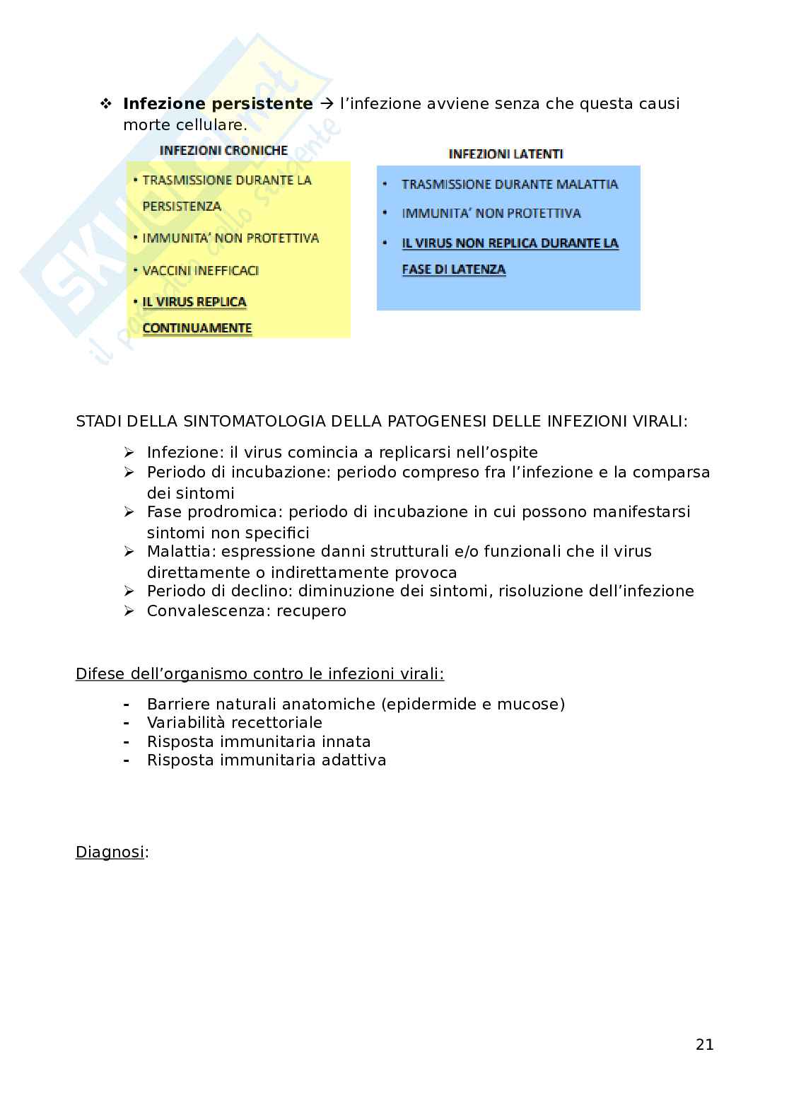 Promozione della salute e della sicurezza: Virologia Pag. 21