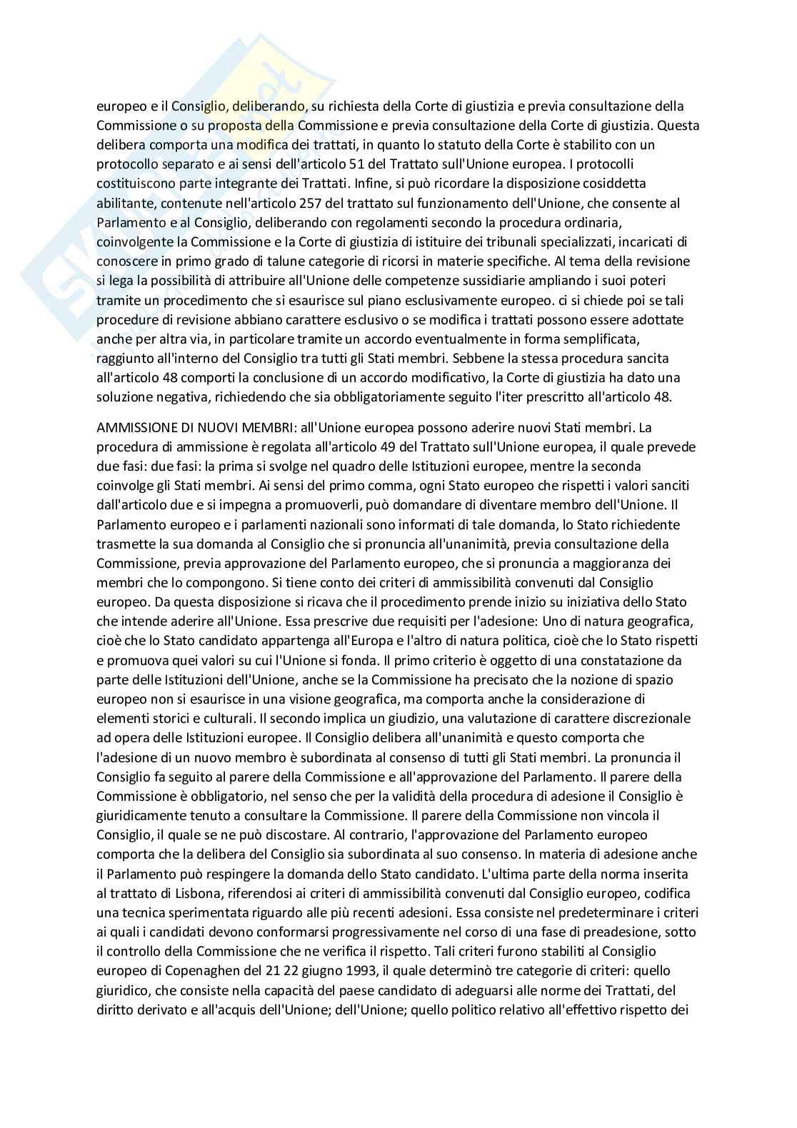 Riassunto esame Diritto dell'unione europea, Prof. Messina Michele, libro consigliato Istituzioni di diritto dell'Unione Europea, Ugo Villani Pag. 26