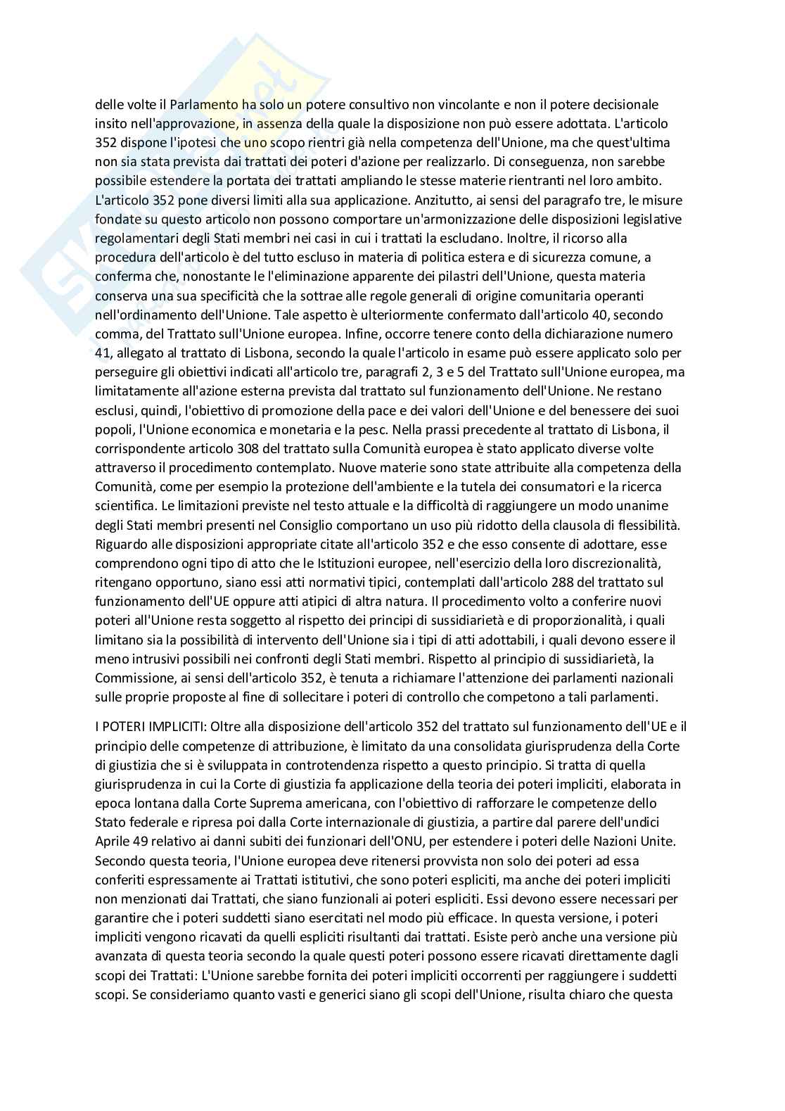 Riassunto esame Diritto dell'unione europea, Prof. Messina Michele, libro consigliato Istituzioni di diritto dell'Unione Europea, Ugo Villani Pag. 31