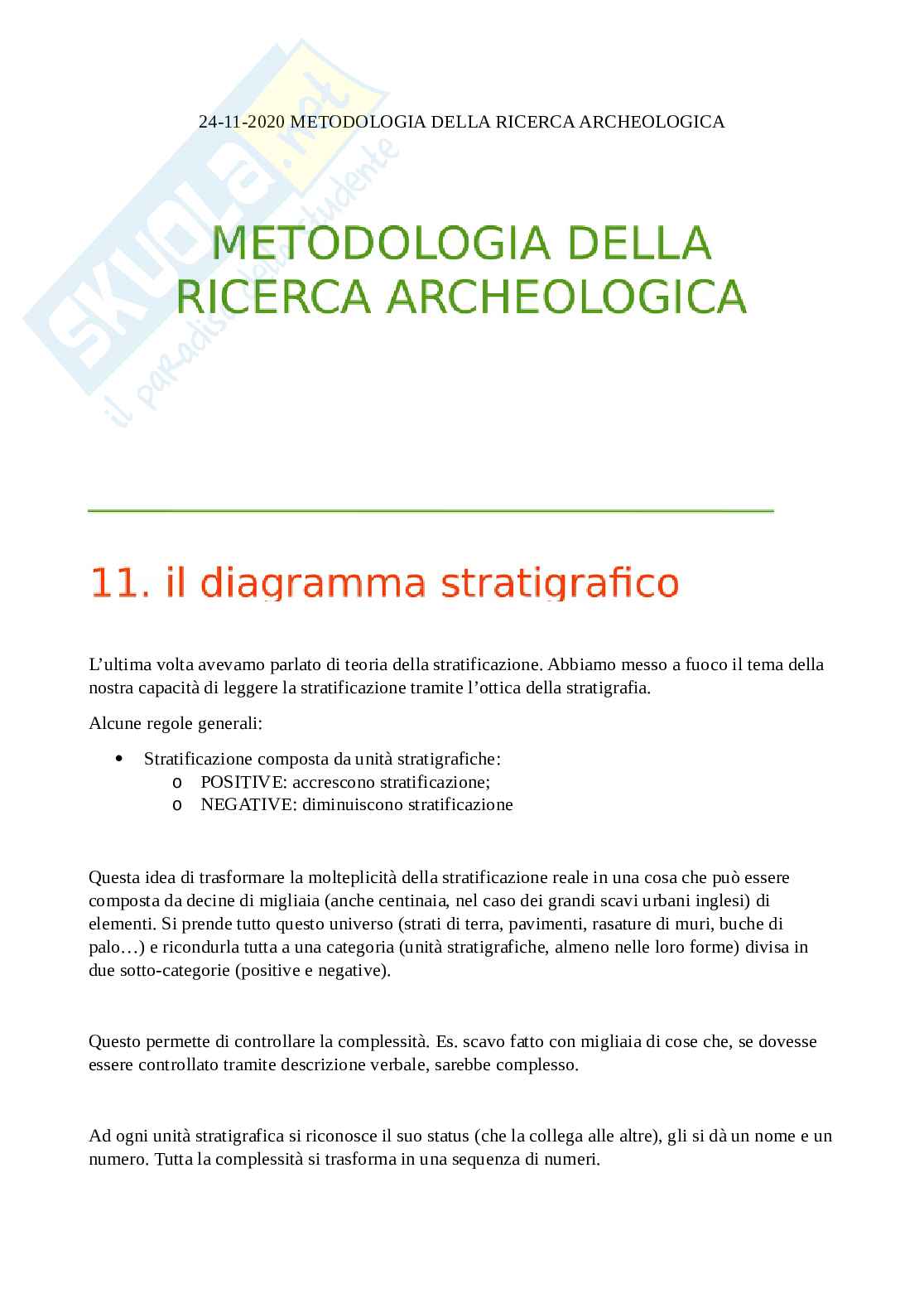17. Metodologia della ricerca archeologica Pag. 1