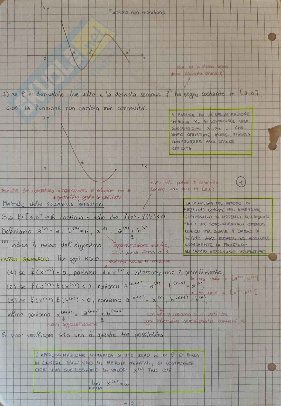 Calcolo degli zeri di una funzione Pag. 2