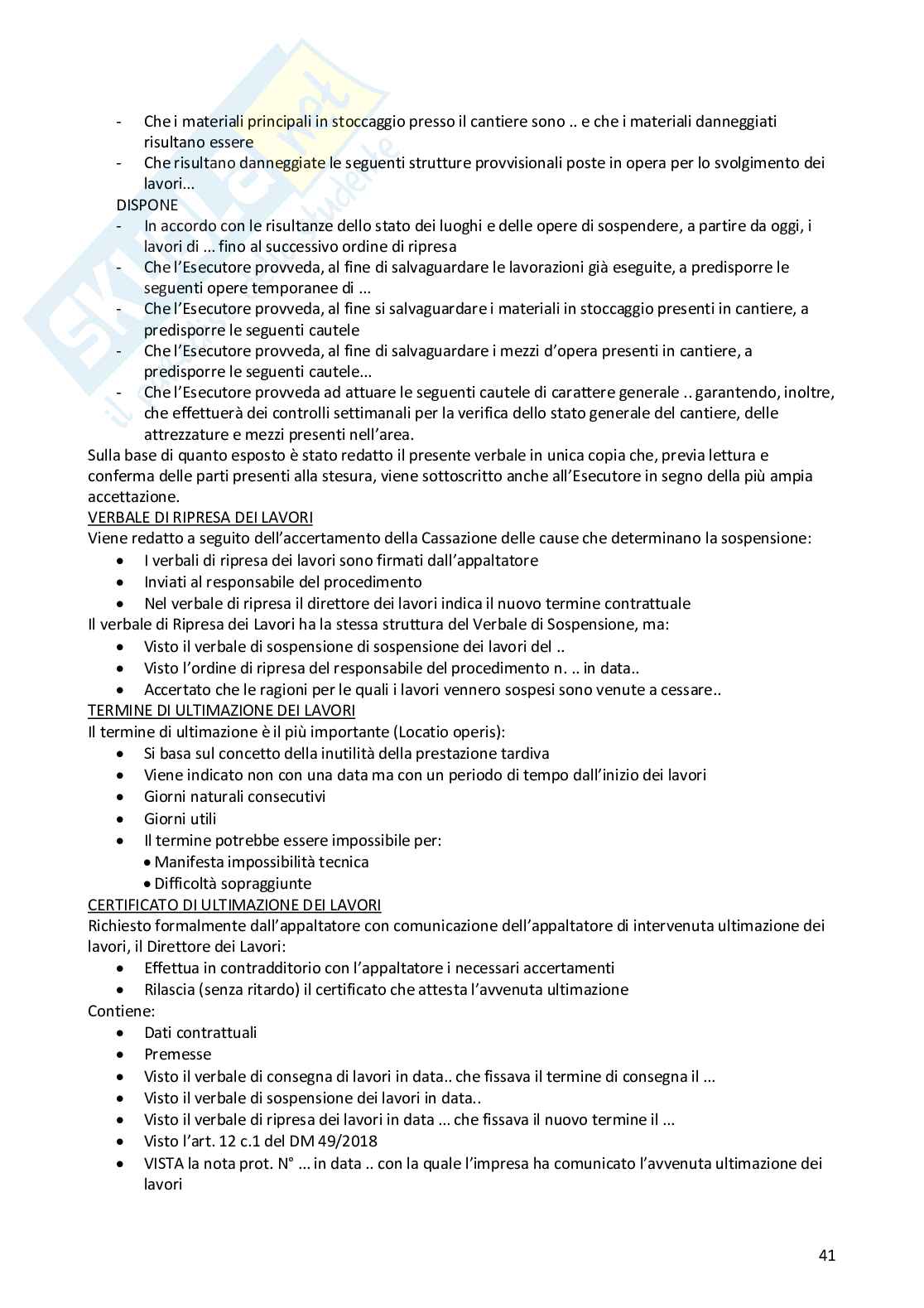 Appunti organizzazione del cantiere Pag. 41