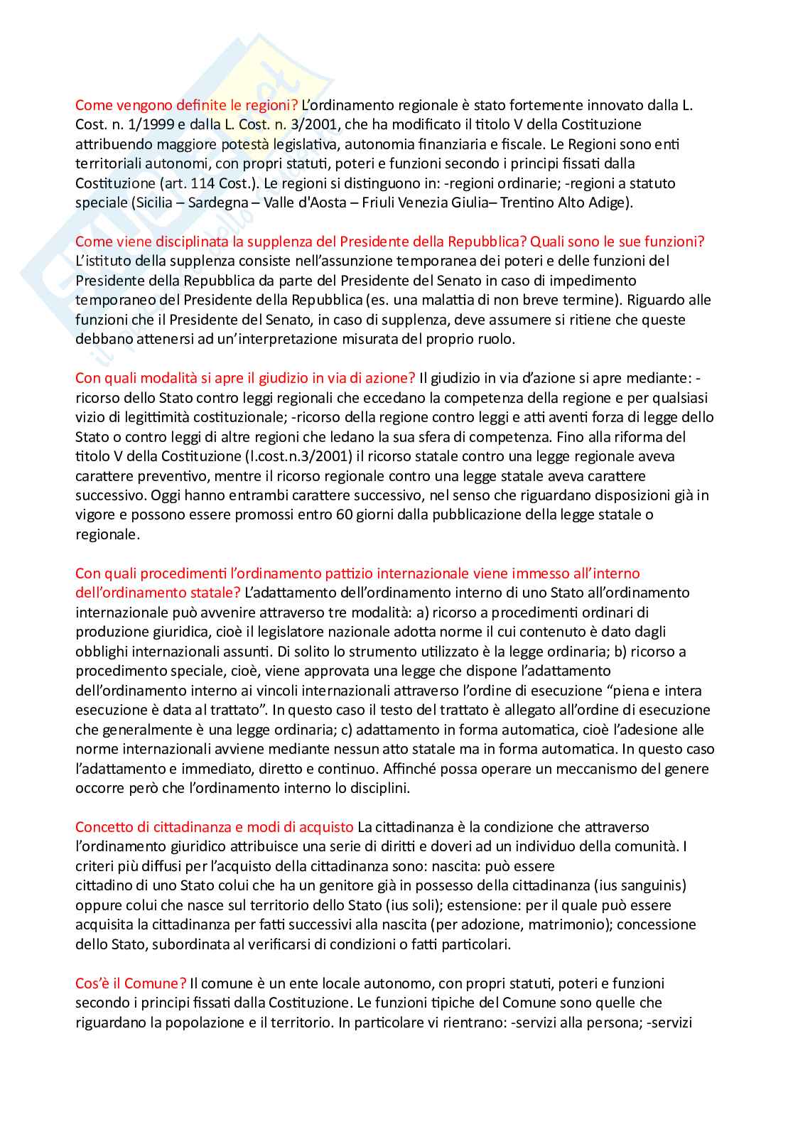 Diritto pubblico - multiple + aperte (completo e in ordine dalla A alla Z) Pag. 16