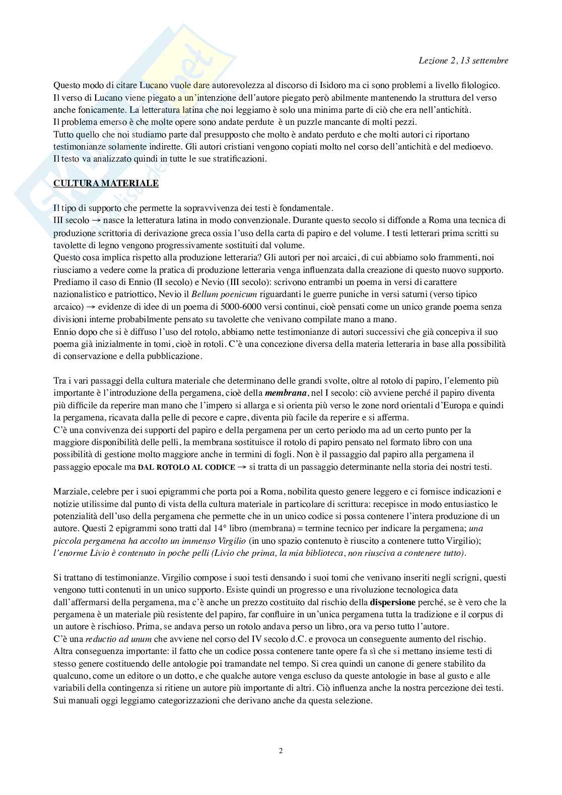 Appunti di Lingua e letteratura latina   Pag. 2